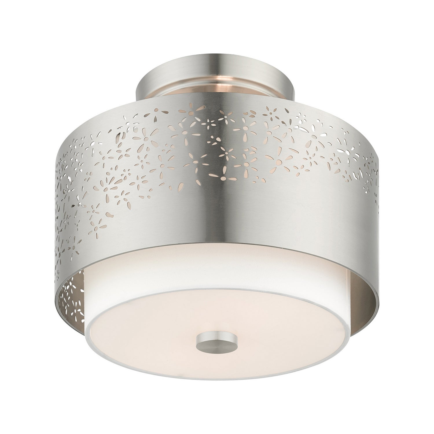 Livex Lighting - 46267-91 - Two Light Semi Flush Mount - Noria - Brushed Nickel
