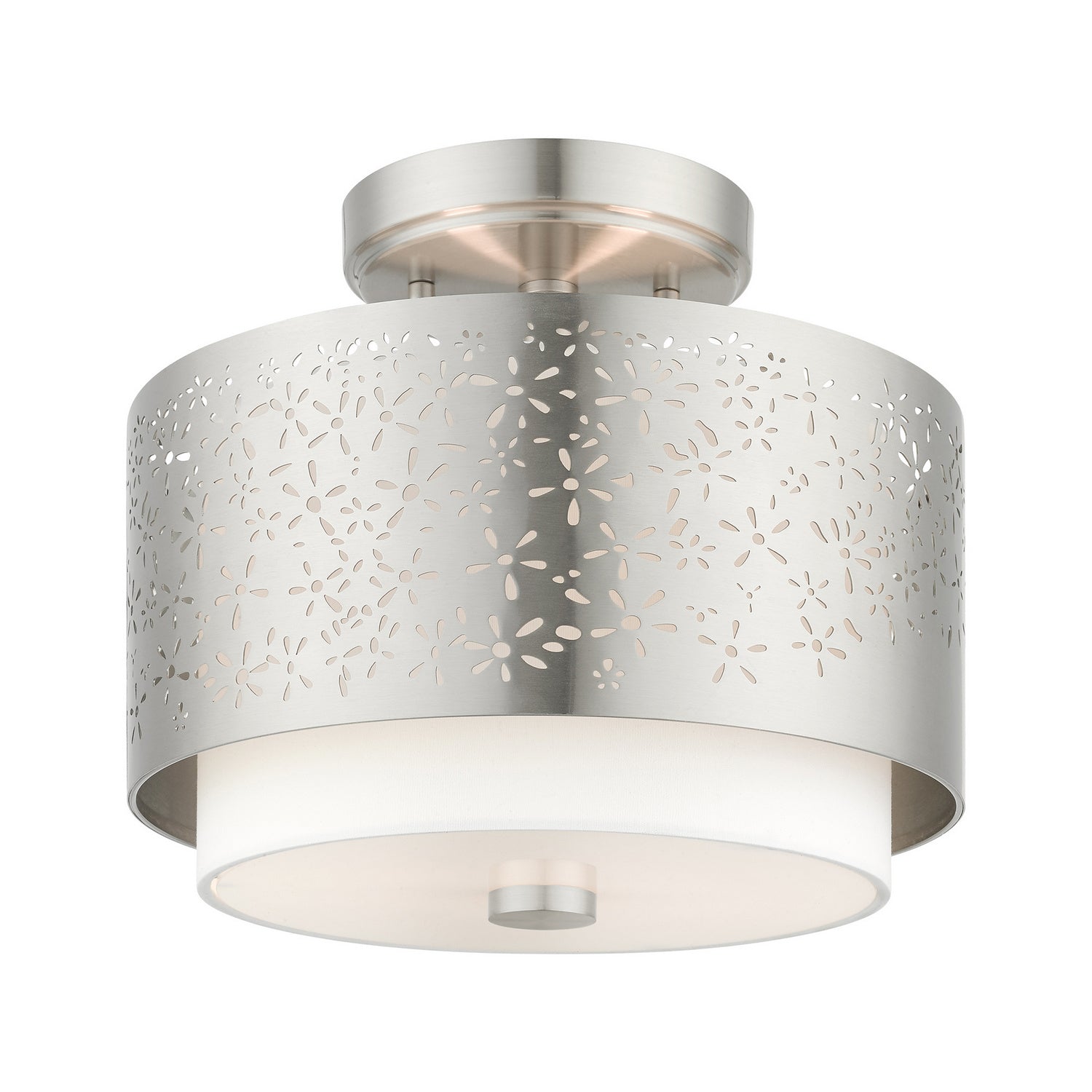 Livex Lighting - 46267-91 - Two Light Semi Flush Mount - Noria - Brushed Nickel