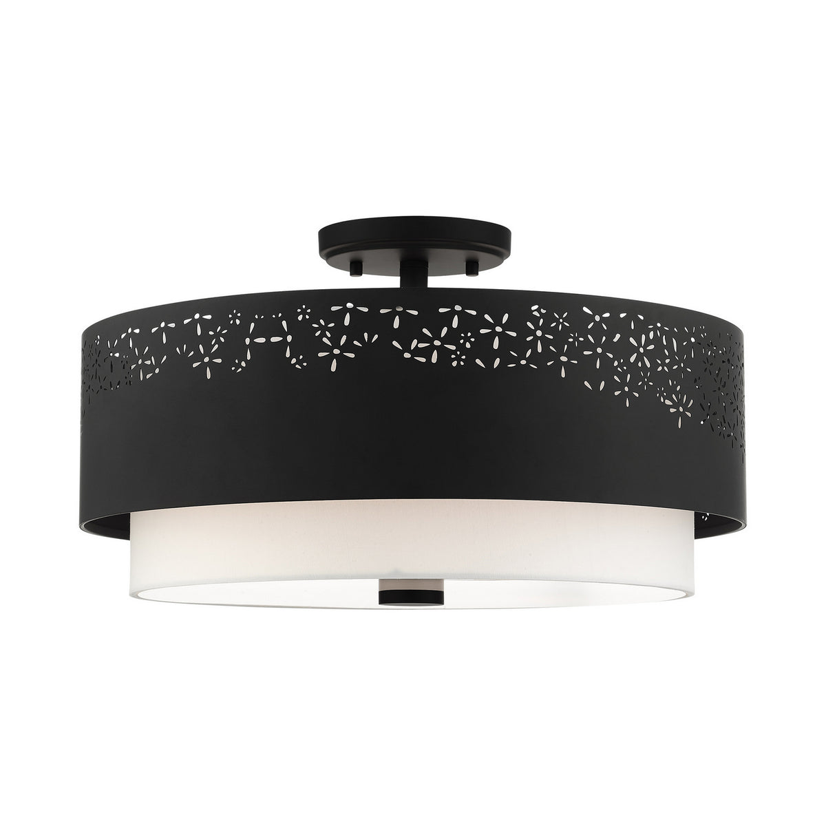 Livex Lighting - 46269-04 - Four Light Semi Flush Mount - Noria - Black