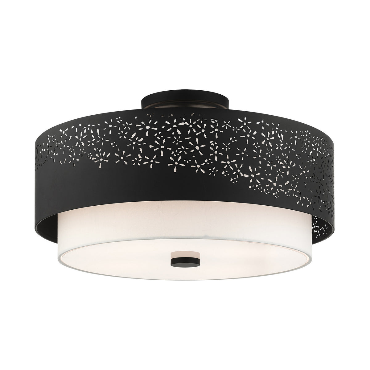 Livex Lighting - 46269-04 - Four Light Semi Flush Mount - Noria - Black
