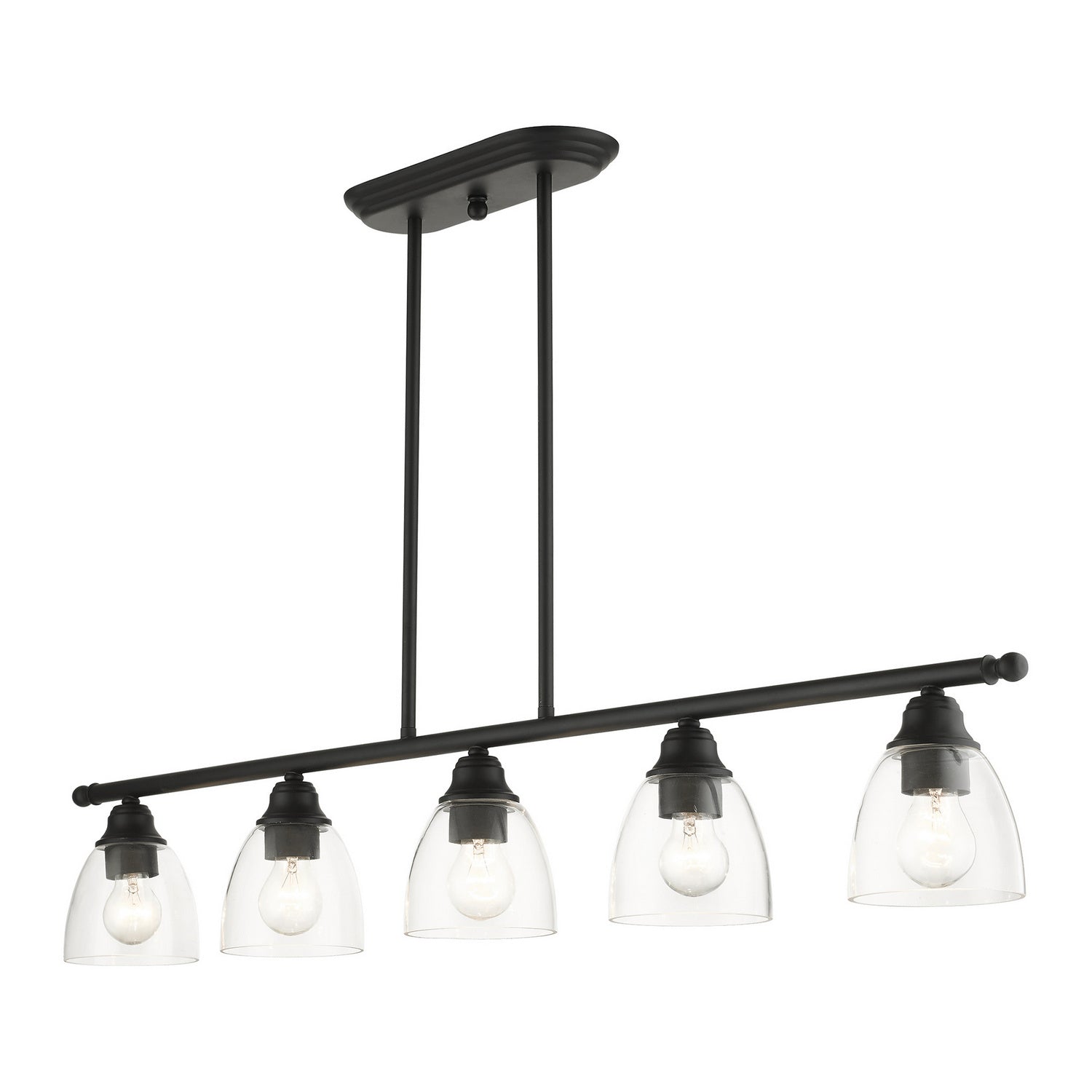 Livex Lighting - 46338-04 - Five Light Linear Chandelier - Montgomery - Black