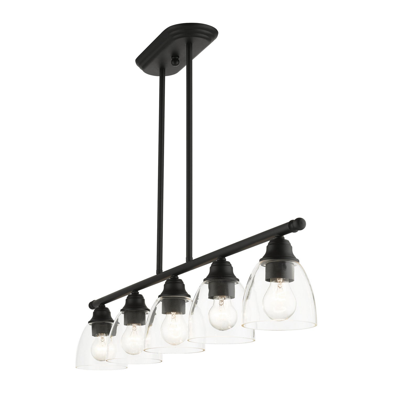 Livex Lighting - 46338-04 - Five Light Linear Chandelier - Montgomery - Black