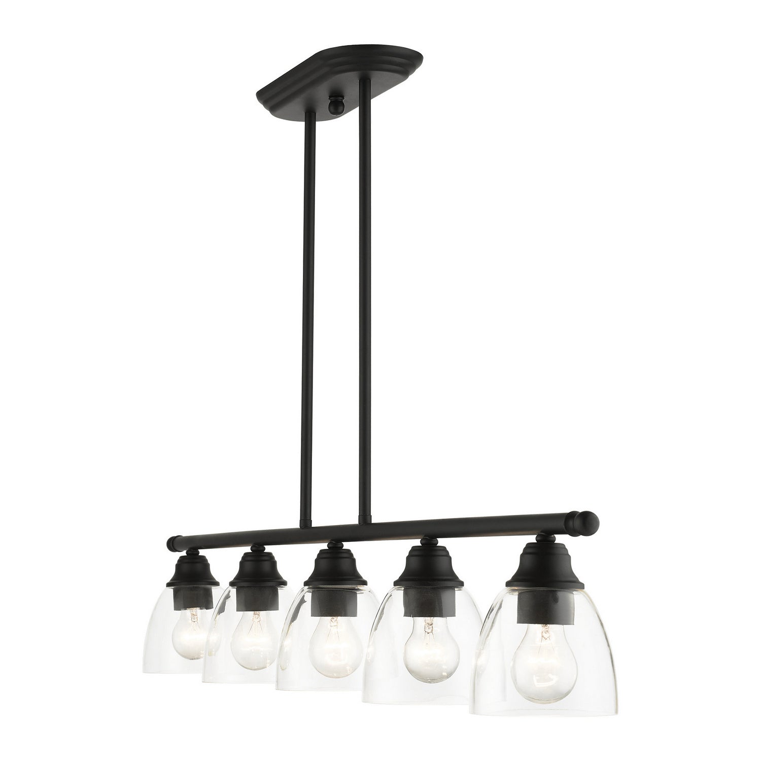 Livex Lighting - 46338-04 - Five Light Linear Chandelier - Montgomery - Black