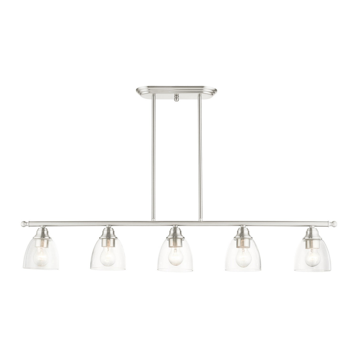 Livex Lighting - 46338-91 - Five Light Linear Chandelier - Montgomery - Brushed Nickel