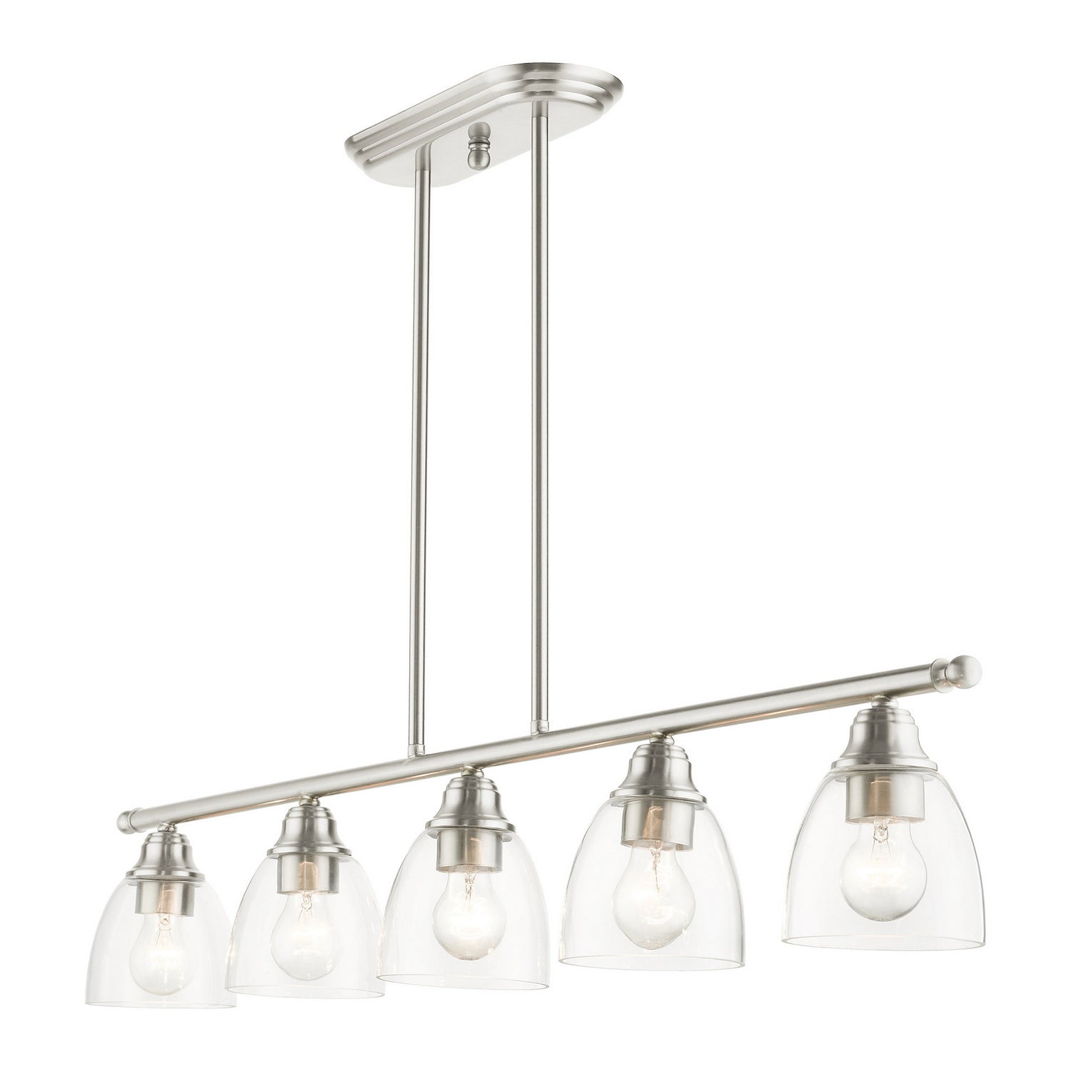 Livex Lighting - 46338-91 - Five Light Linear Chandelier - Montgomery - Brushed Nickel
