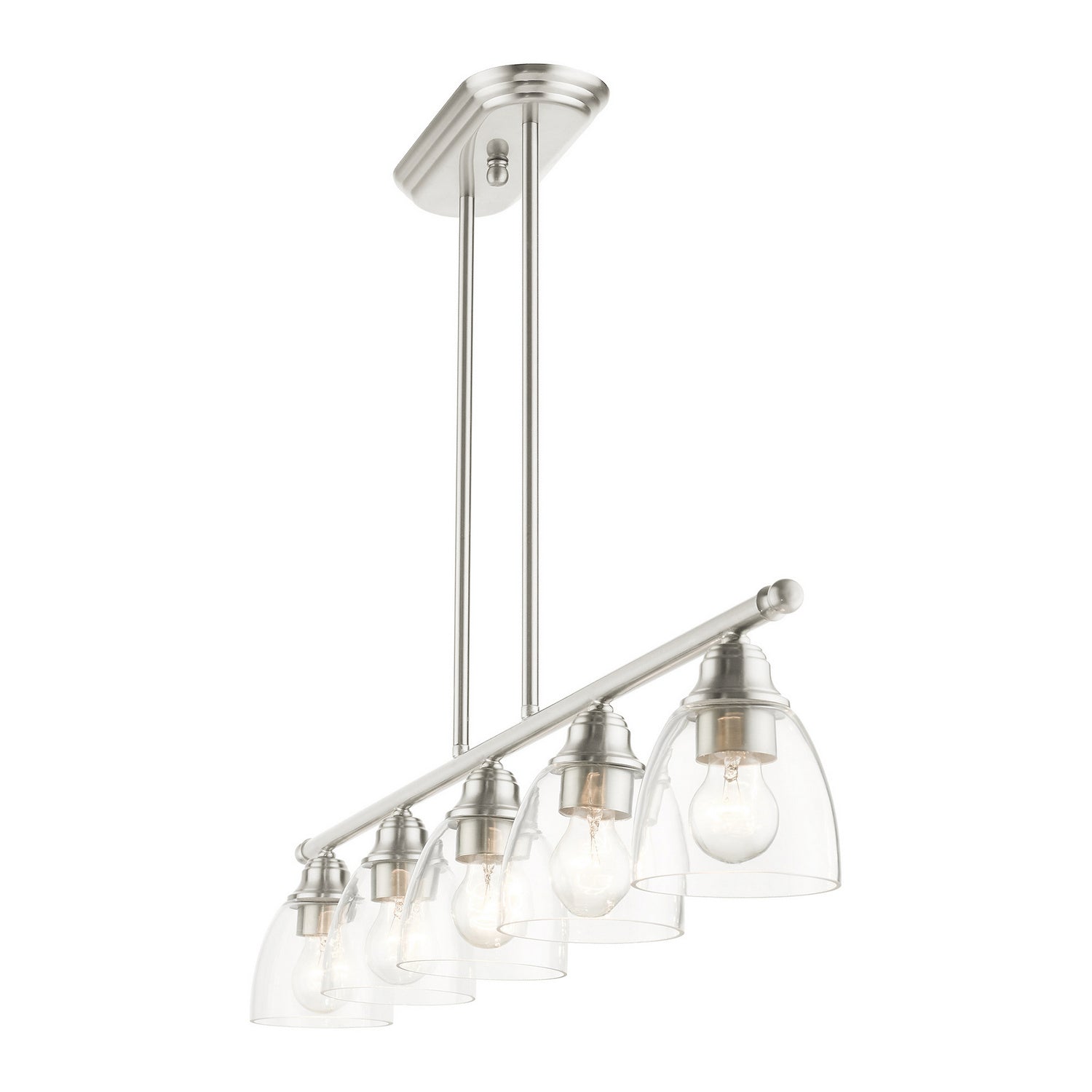 Livex Lighting - 46338-91 - Five Light Linear Chandelier - Montgomery - Brushed Nickel