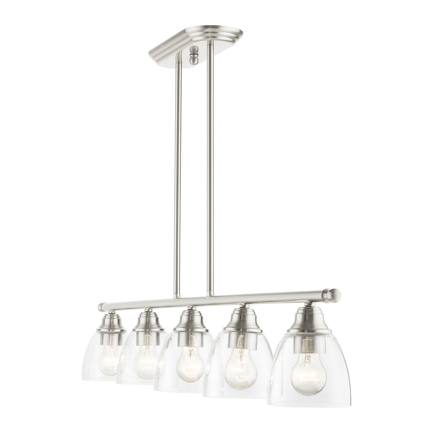 Livex Lighting - 46338-91 - Five Light Linear Chandelier - Montgomery - Brushed Nickel