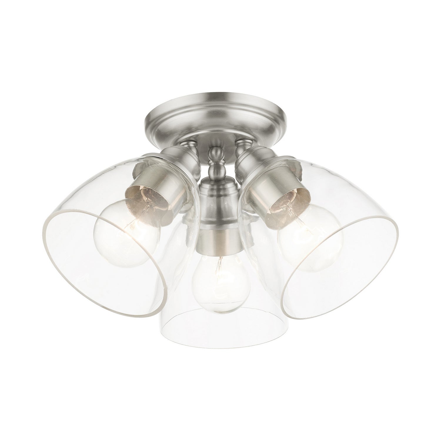Livex Lighting - 46339-91 - Three Light Flush Mount - Montgomery - Brushed Nickel