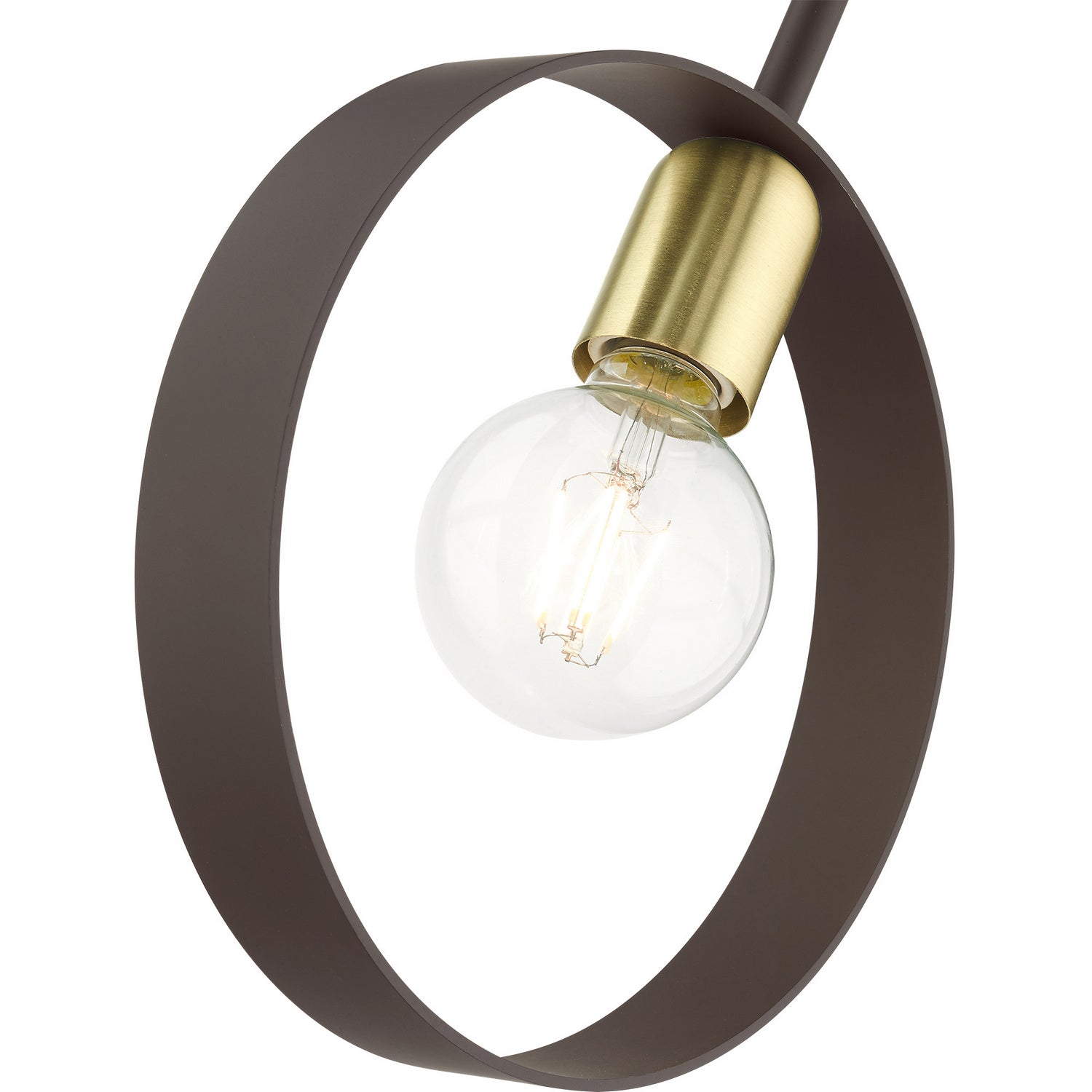 Livex Lighting - 46411-07 - One Light Pendant - Modesto - Bronze w/ Satin Brasss