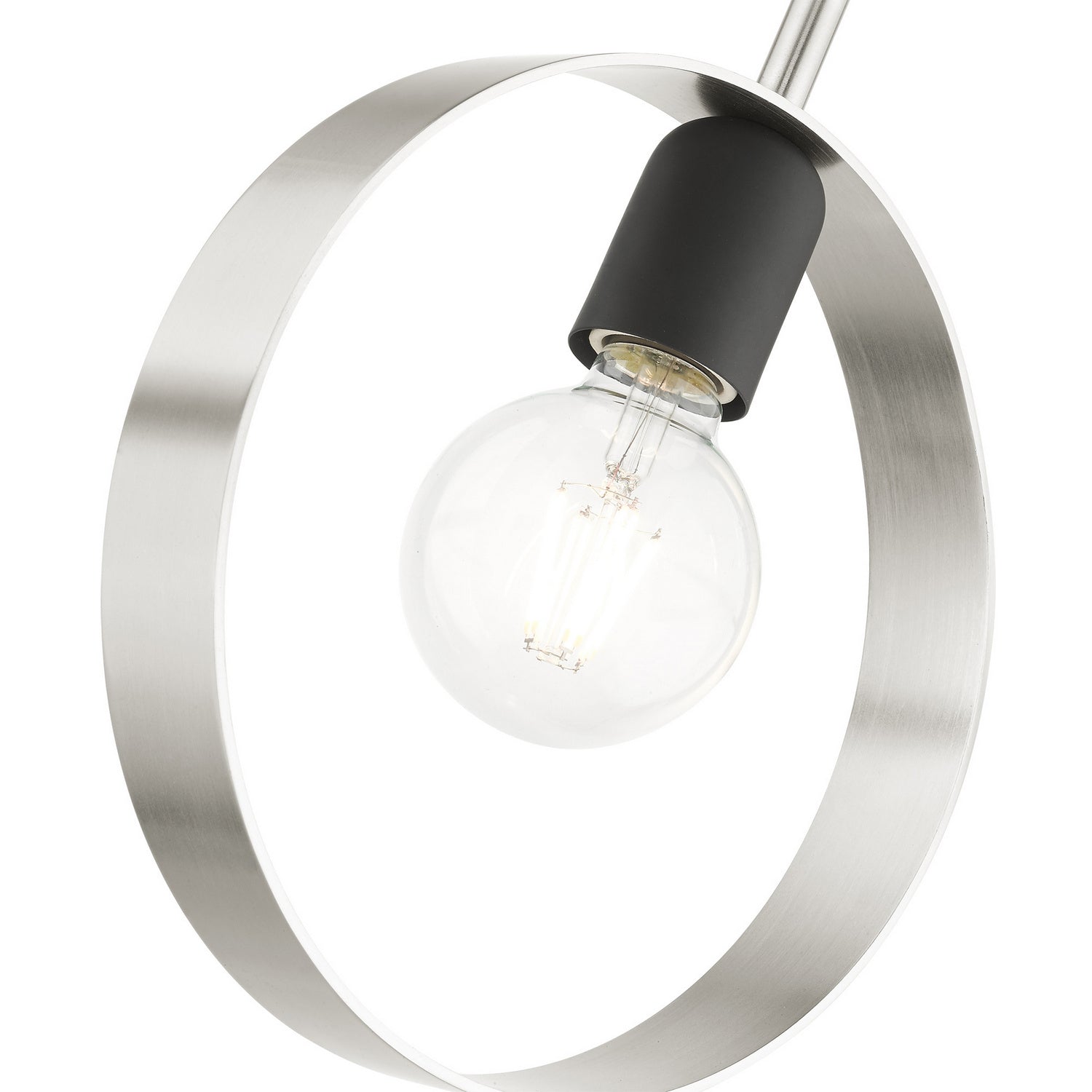 Livex Lighting - 46411-91 - One Light Pendant - Modesto - Brushed Nickel w/ Blacks
