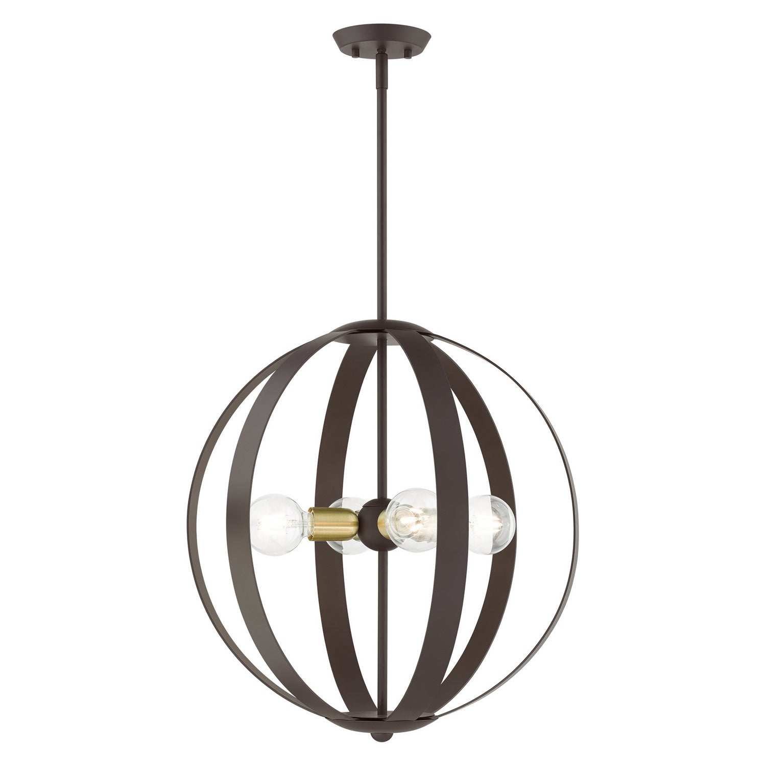 Livex Lighting - 46415-07 - Four Light Chandelier - Modesto - Bronze w/ Satin Brasss