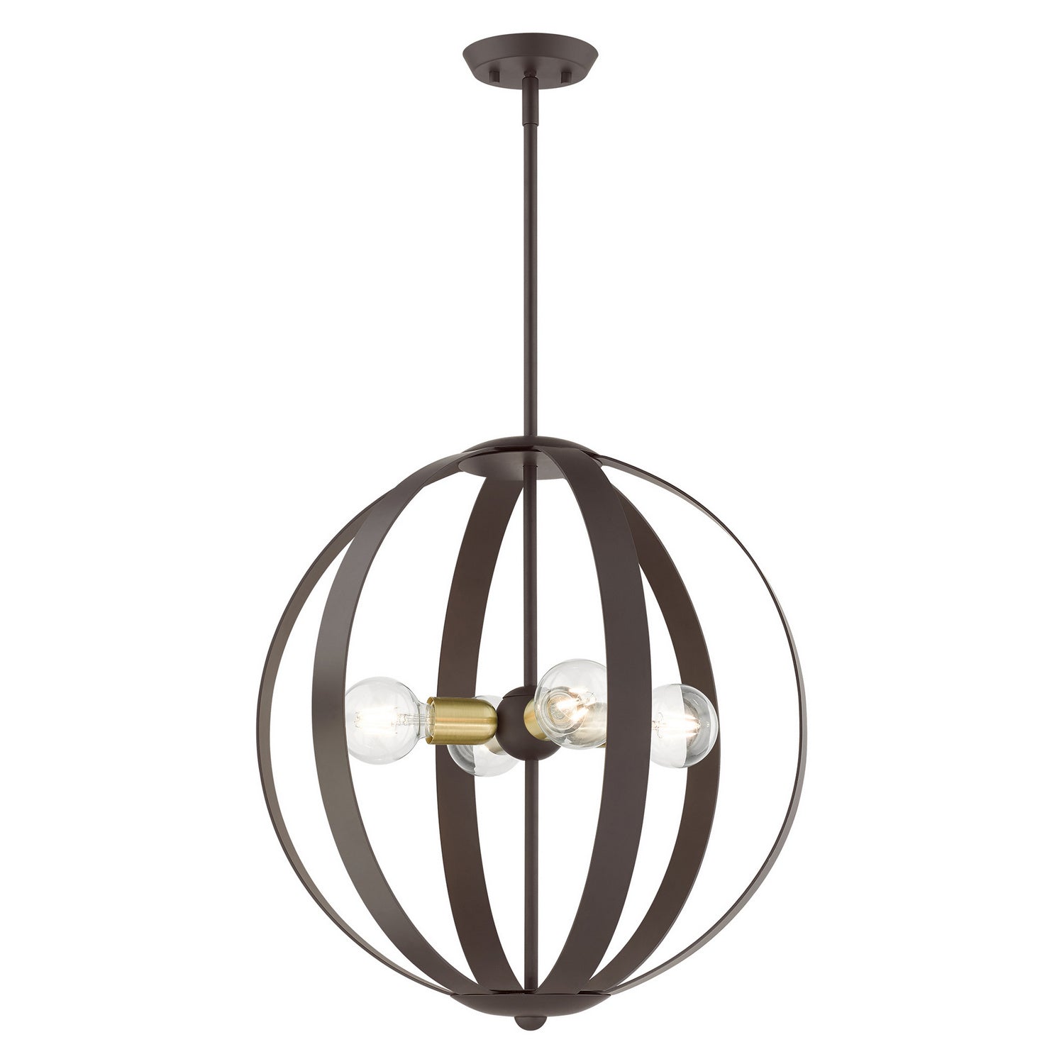 Livex Lighting - 46415-07 - Four Light Chandelier - Modesto - Bronze w/ Satin Brasss