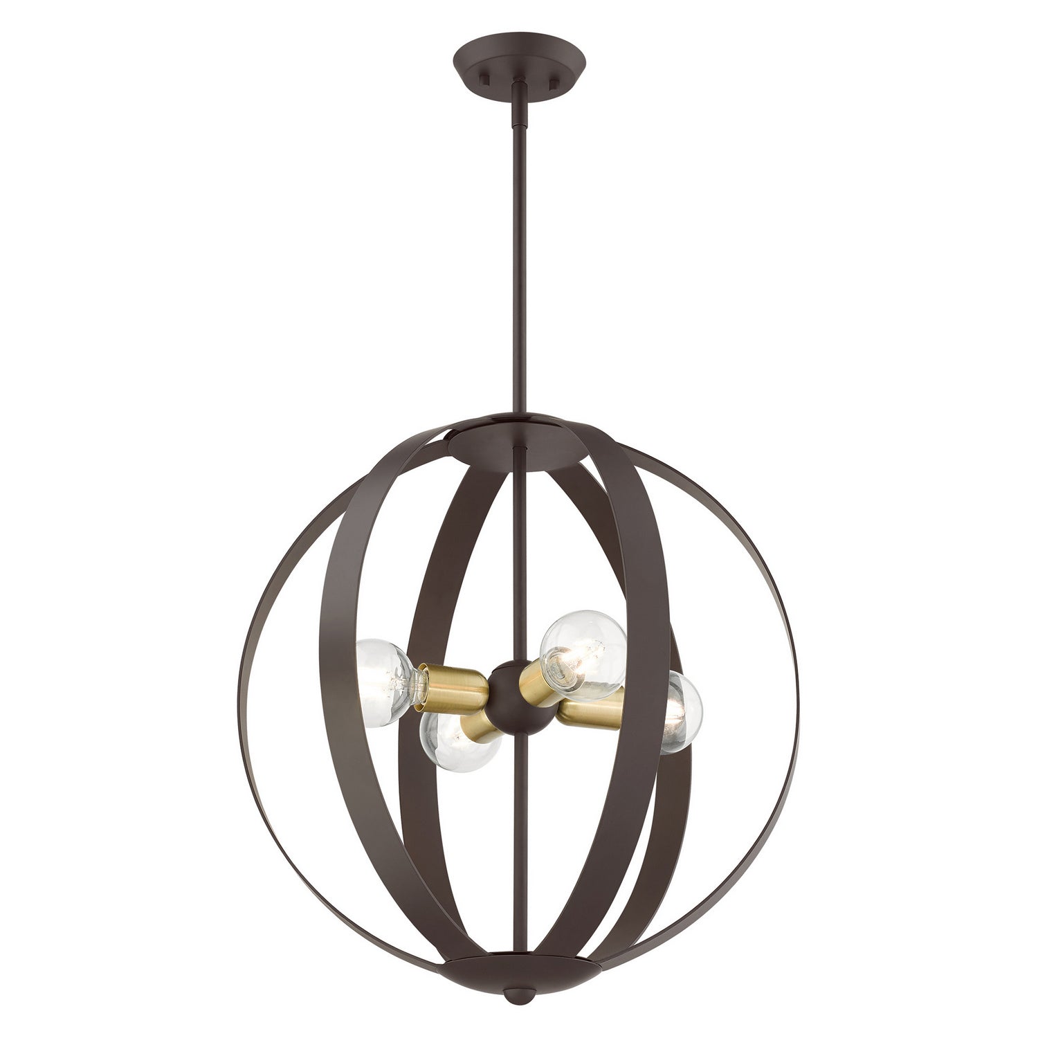 Livex Lighting - 46415-07 - Four Light Chandelier - Modesto - Bronze w/ Satin Brasss
