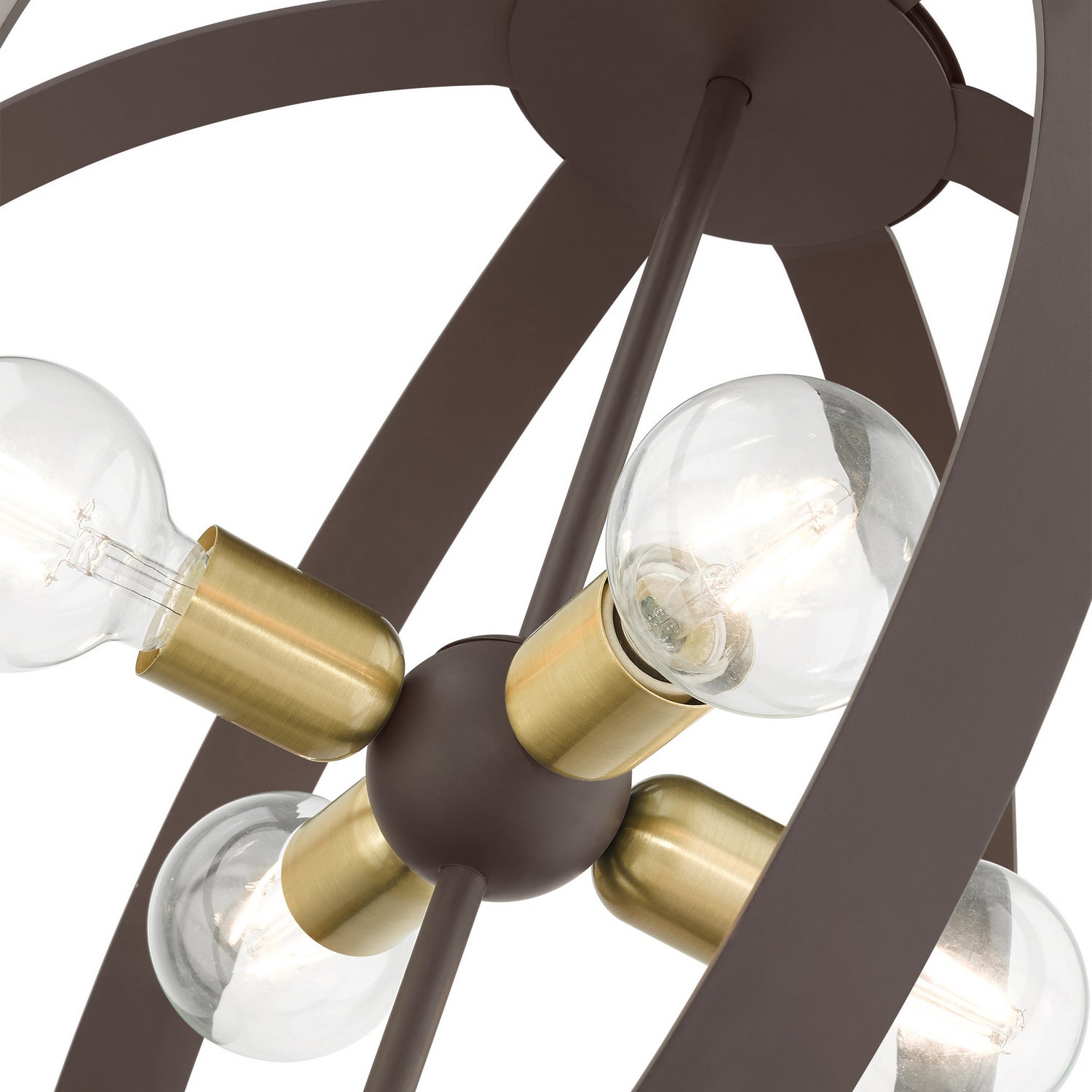 Livex Lighting - 46415-07 - Four Light Chandelier - Modesto - Bronze w/ Satin Brasss