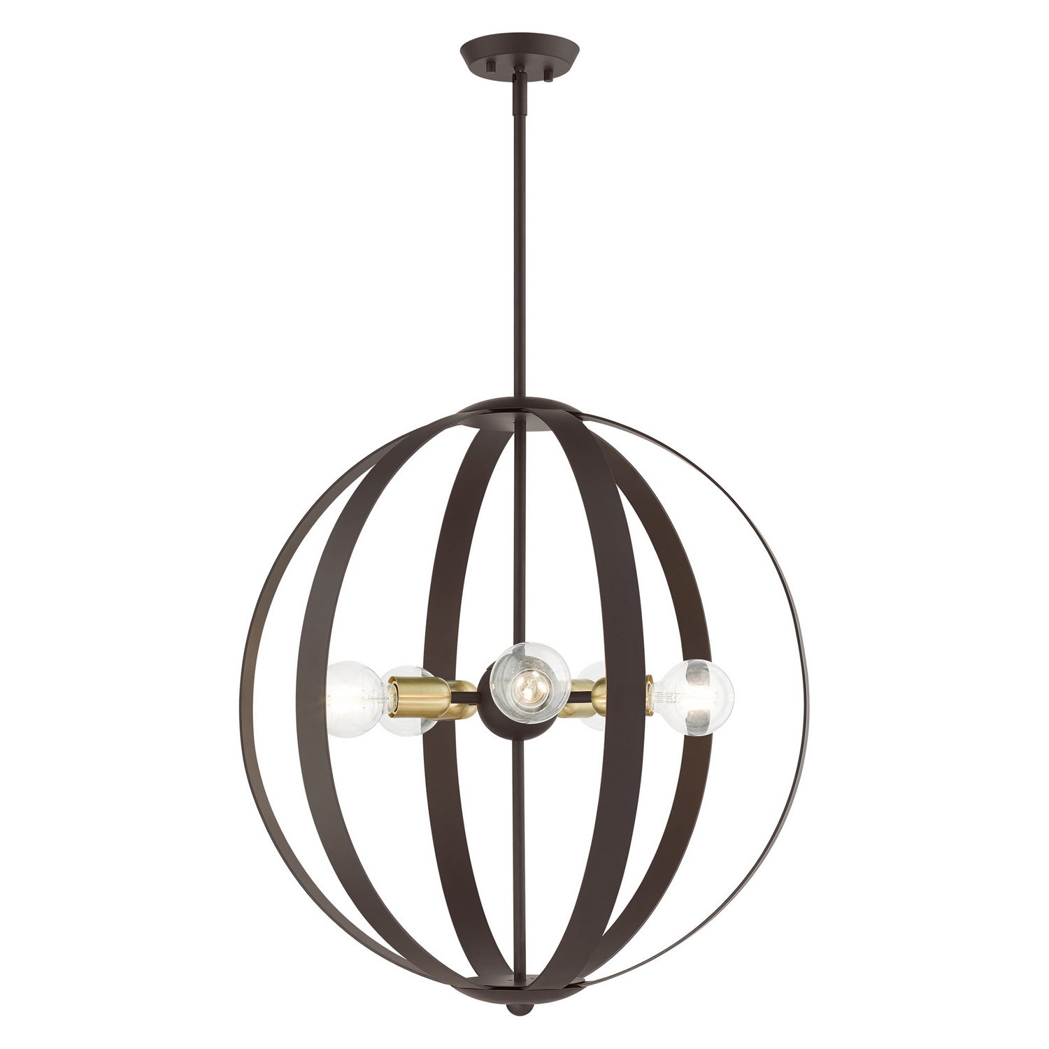 Livex Lighting - 46416-07 - Five Light Chandelier - Modesto - Bronze w/ Satin Brasss