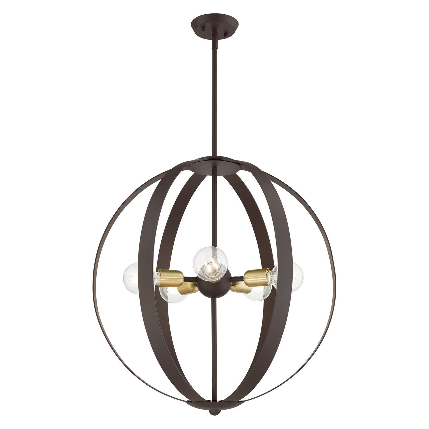 Livex Lighting - 46416-07 - Five Light Chandelier - Modesto - Bronze w/ Satin Brasss