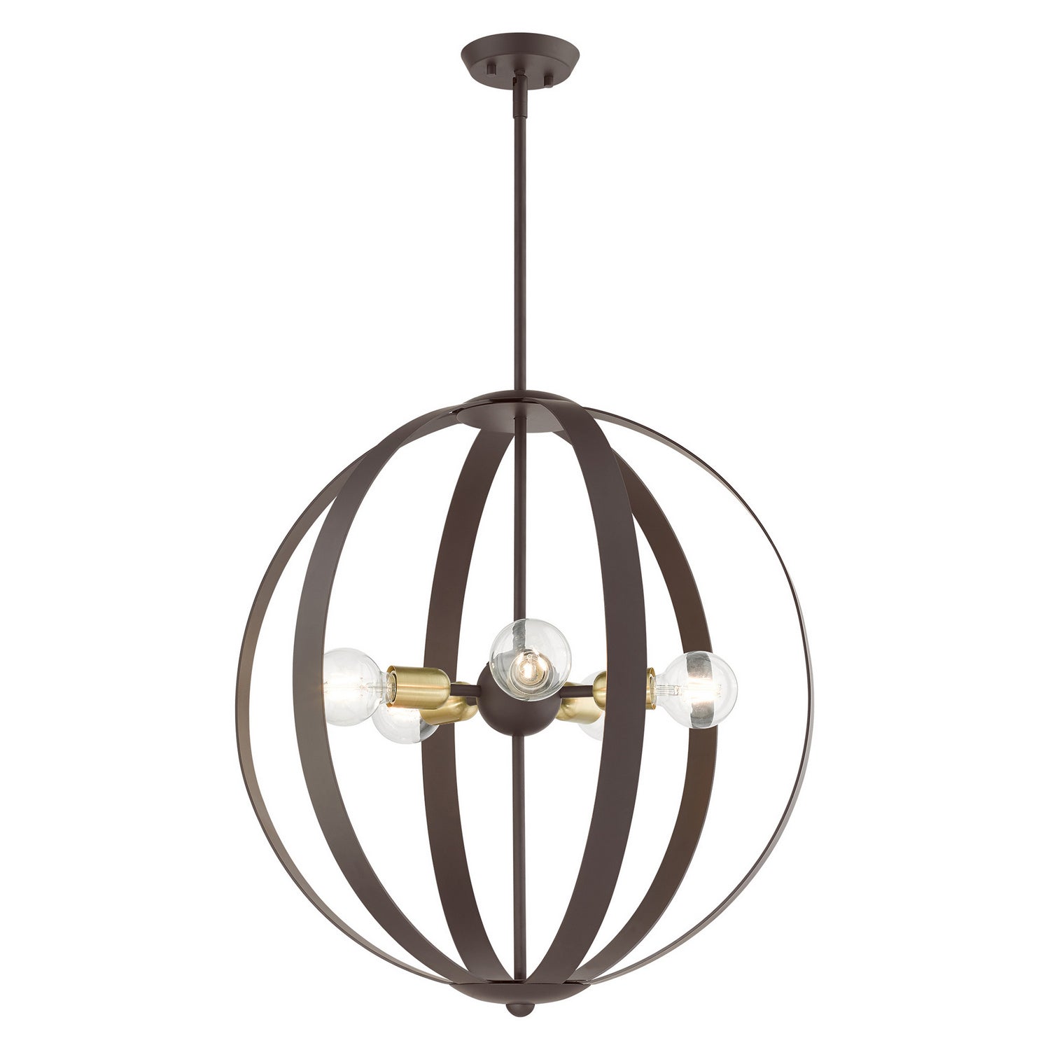Livex Lighting - 46416-07 - Five Light Chandelier - Modesto - Bronze w/ Satin Brasss