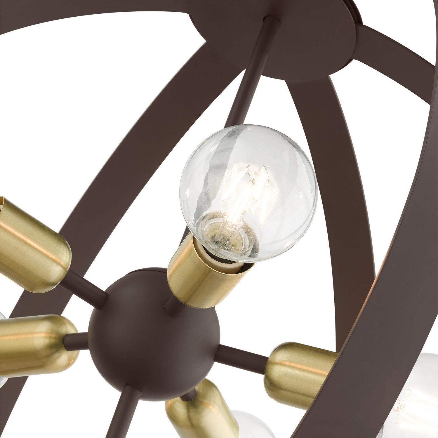 Livex Lighting - 46416-07 - Five Light Chandelier - Modesto - Bronze w/ Satin Brasss