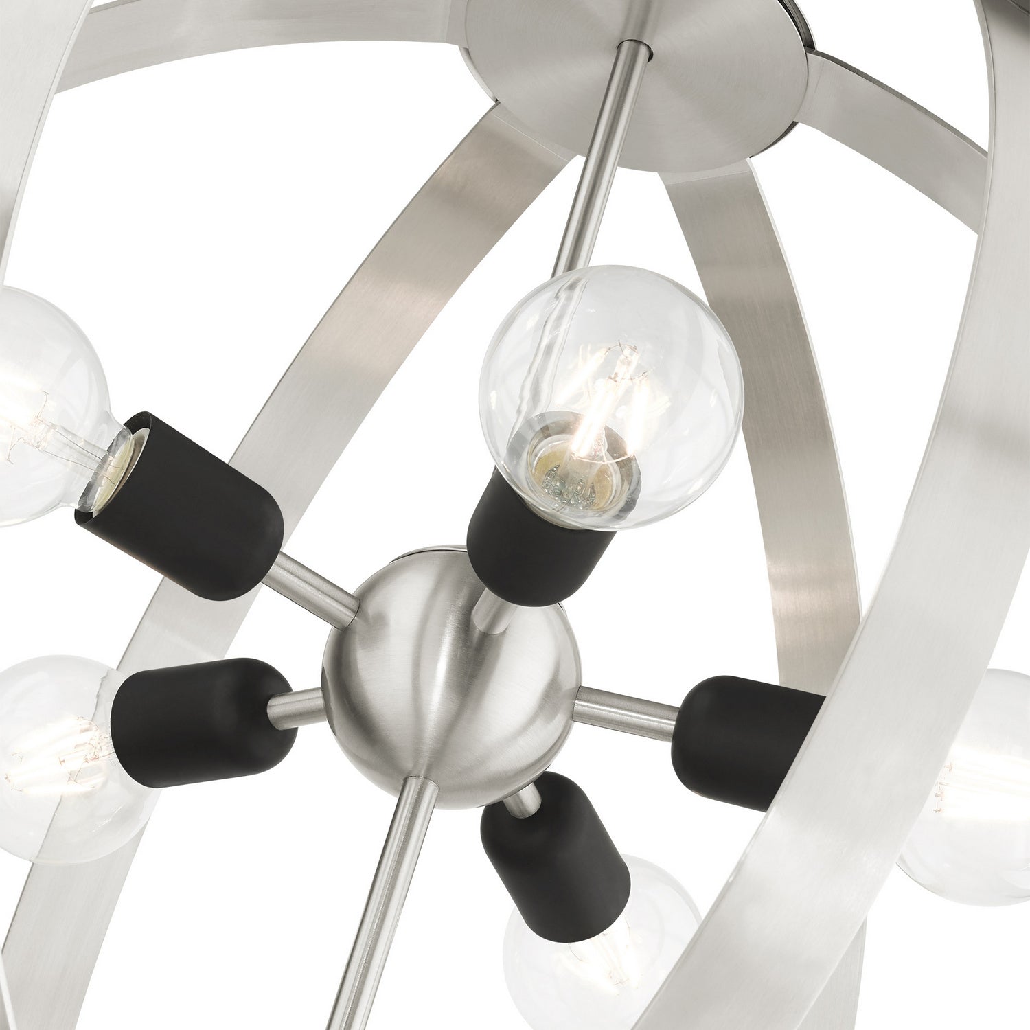 Livex Lighting - 46416-91 - Five Light Chandelier - Modesto - Brushed Nickel w/ Blacks