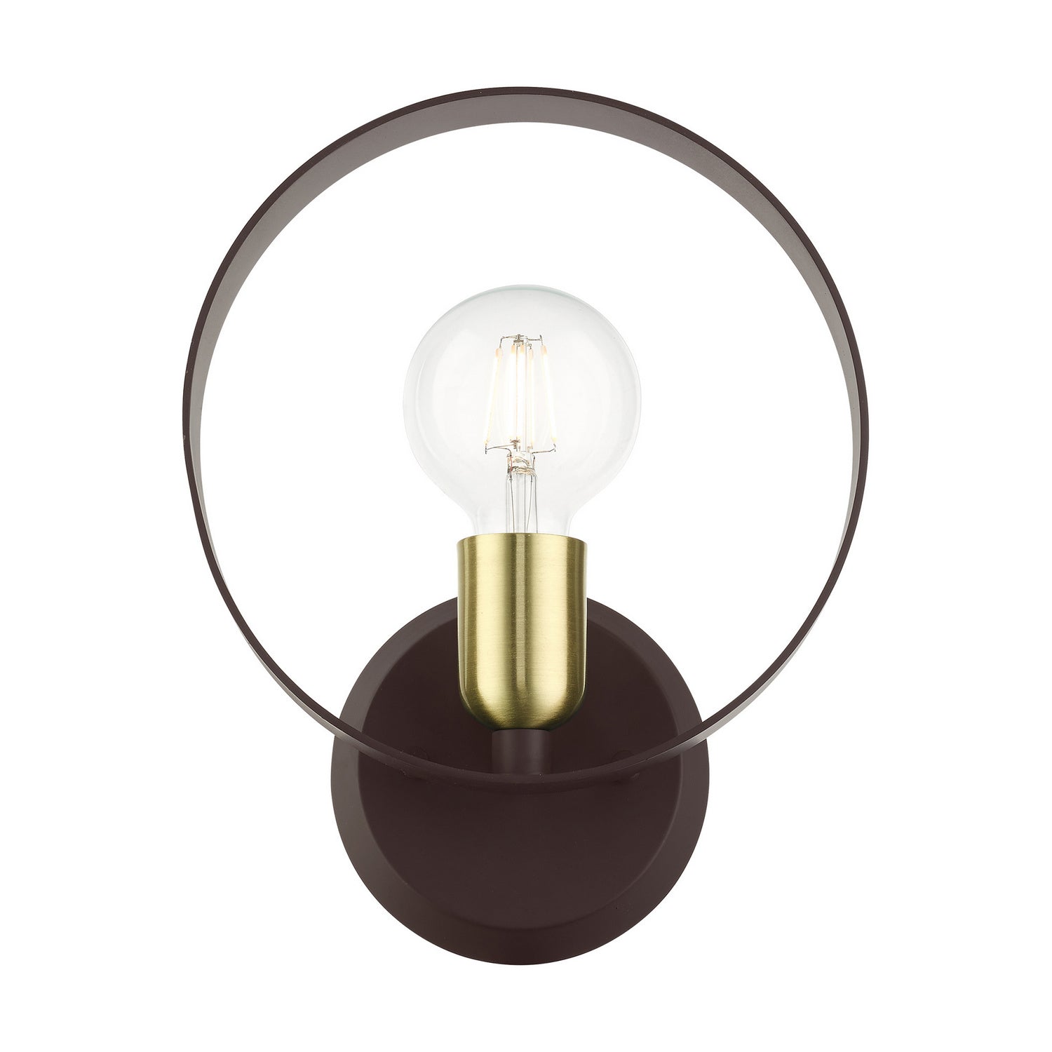 Livex Lighting - 46421-07 - One Light Wall Sconce - Modesto - Bronze w/ Satin Brasss