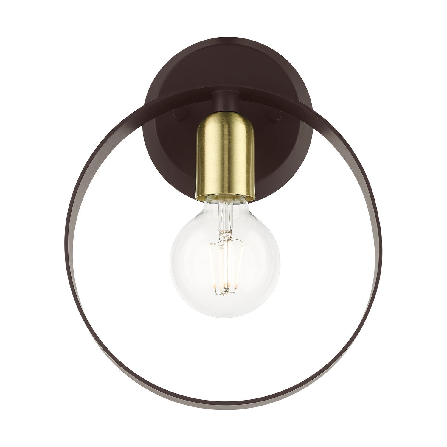 Livex Lighting - 46421-07 - One Light Wall Sconce - Modesto - Bronze w/ Satin Brasss