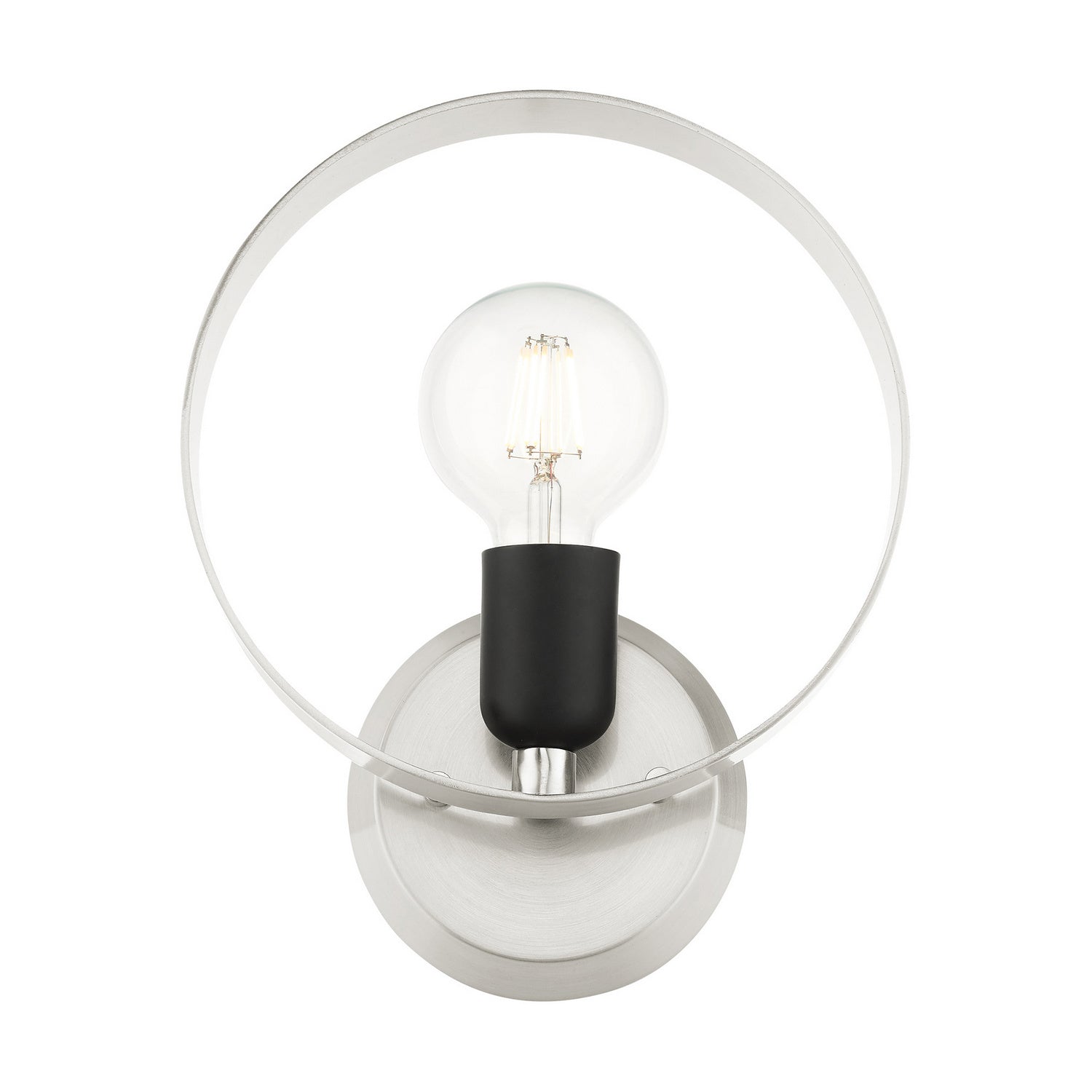 Livex Lighting - 46421-91 - One Light Wall Sconce - Modesto - Brushed Nickel w/ Blacks