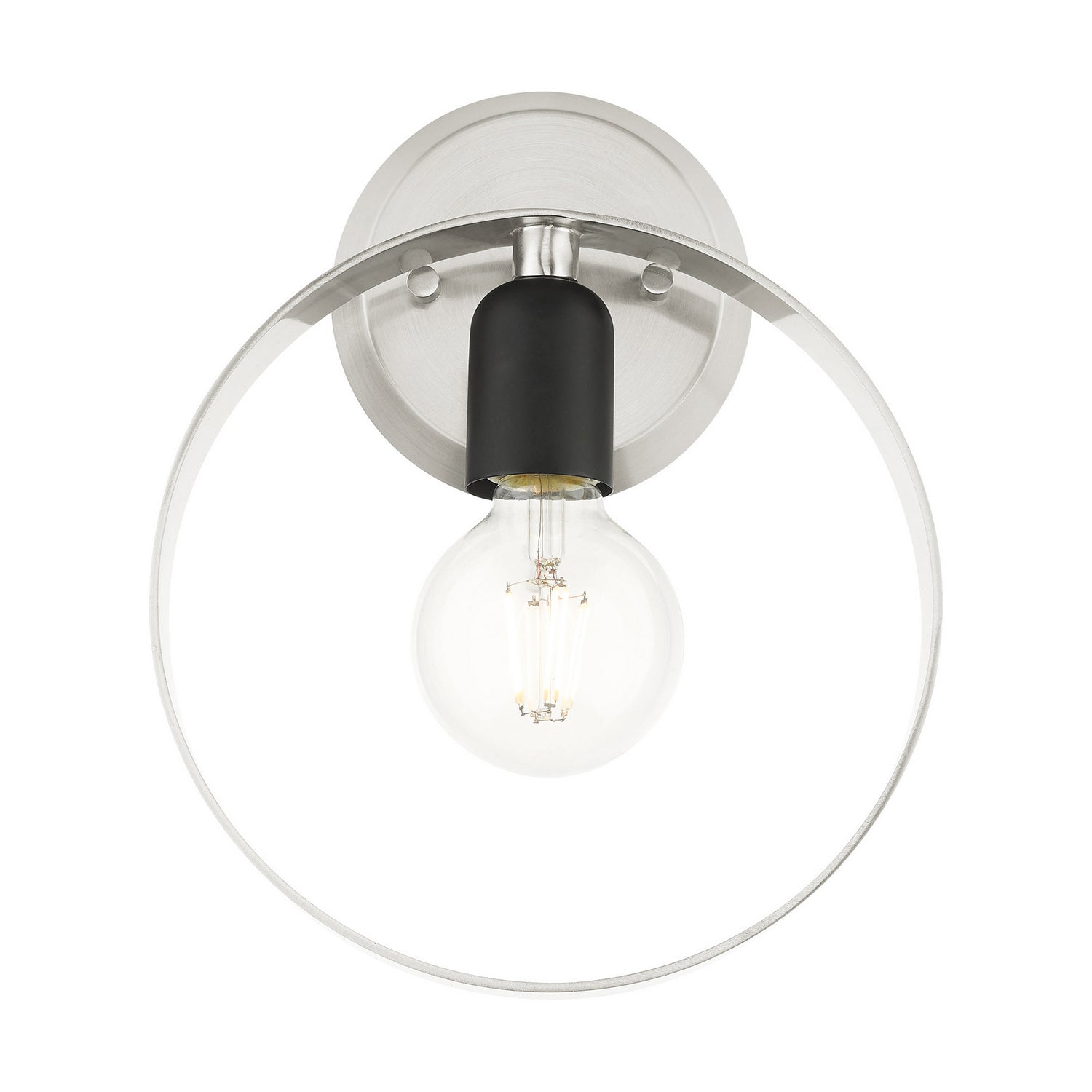 Livex Lighting - 46421-91 - One Light Wall Sconce - Modesto - Brushed Nickel w/ Blacks