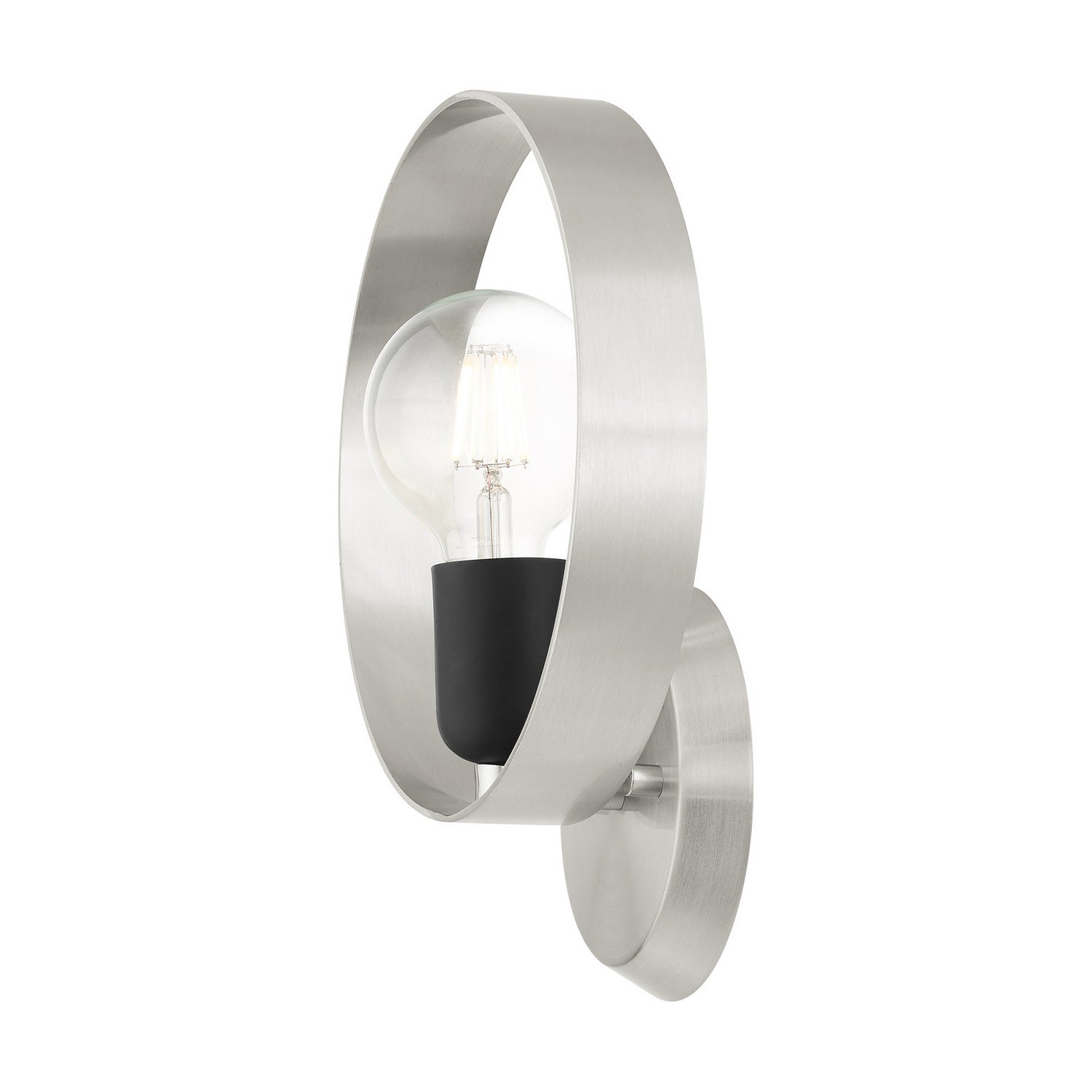 Livex Lighting - 46421-91 - One Light Wall Sconce - Modesto - Brushed Nickel w/ Blacks