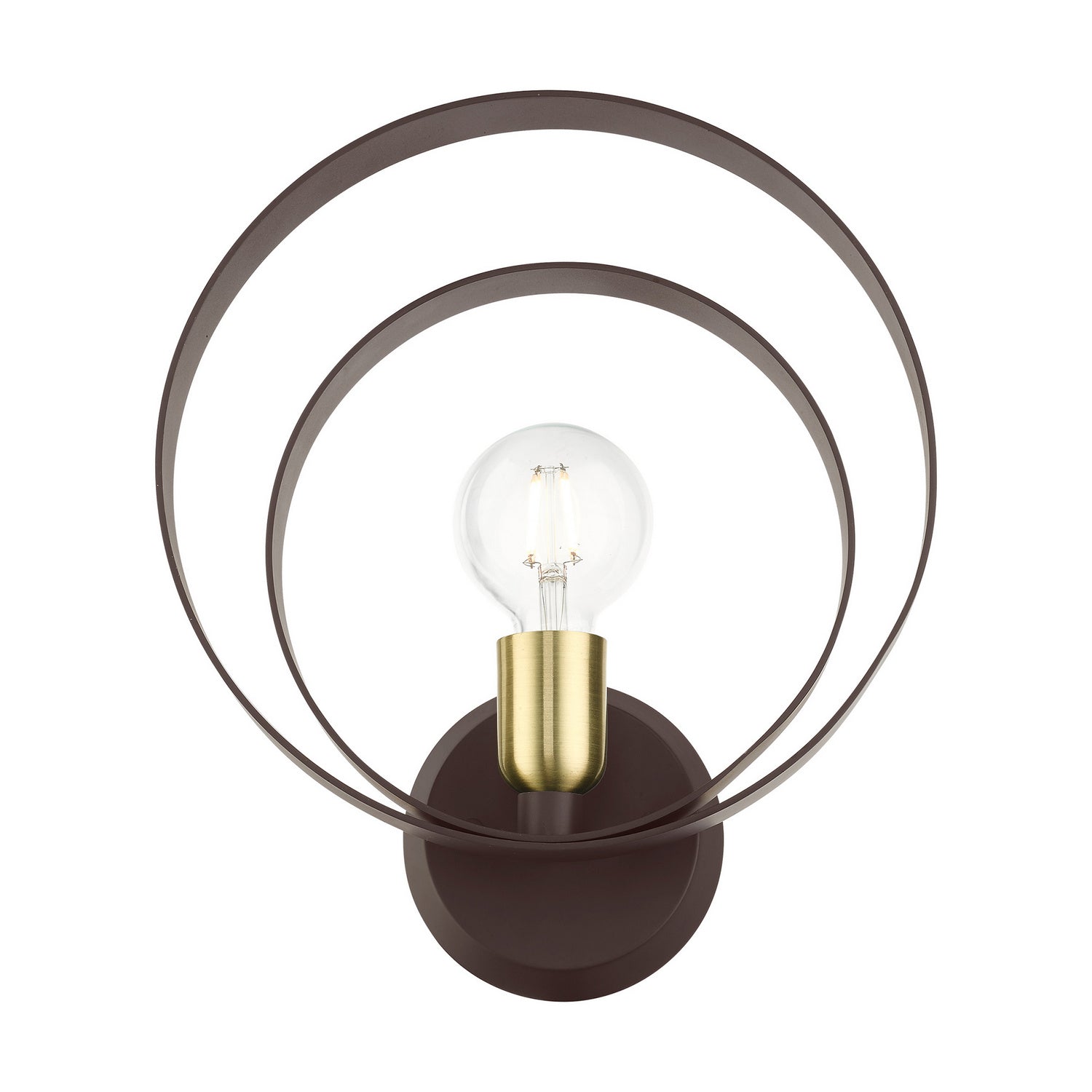 Livex Lighting - 46422-07 - One Light Wall Sconce - Modesto - Bronze w/ Satin Brasss