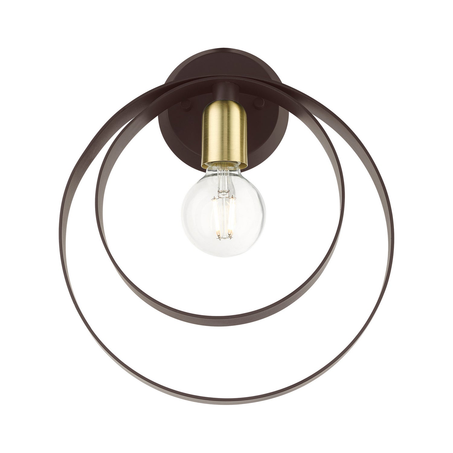 Livex Lighting - 46422-07 - One Light Wall Sconce - Modesto - Bronze w/ Satin Brasss