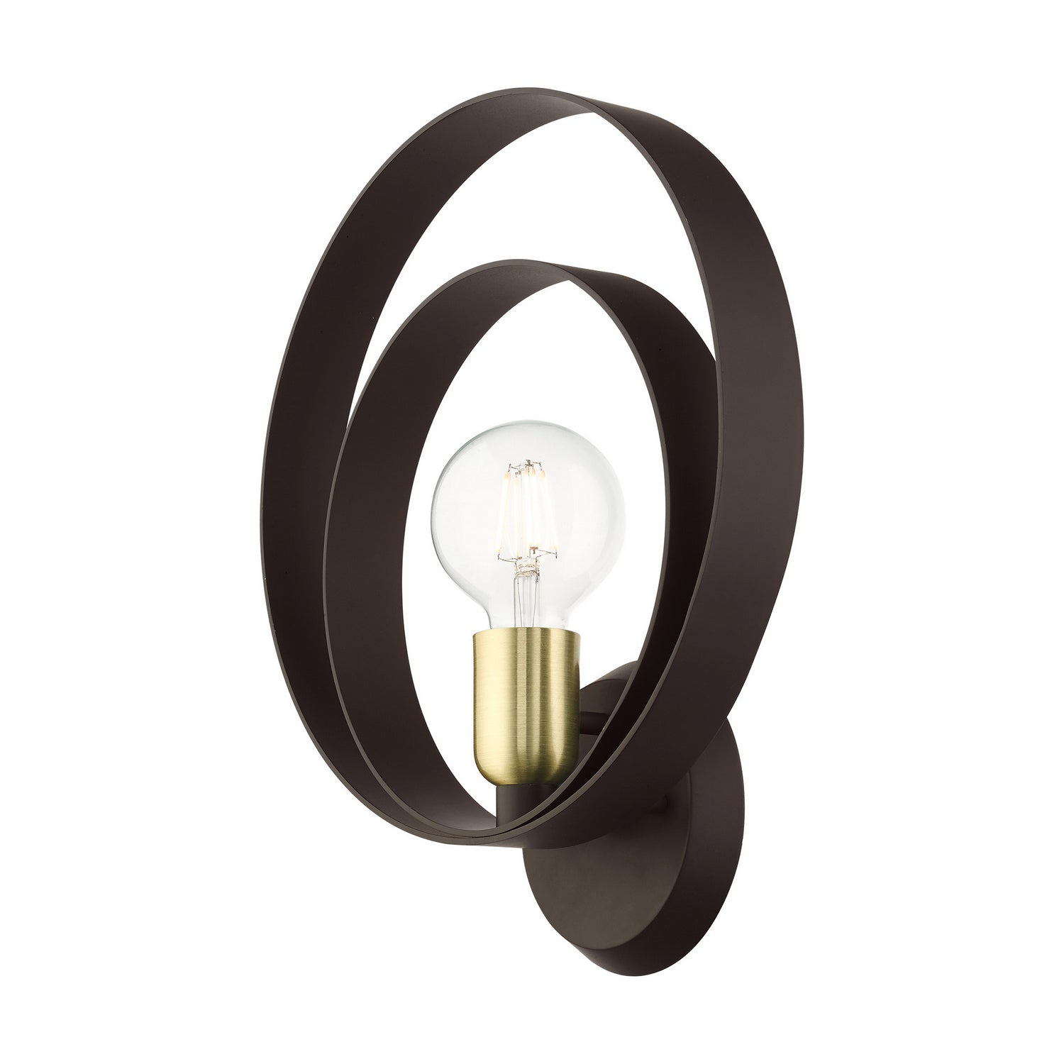 Livex Lighting - 46422-07 - One Light Wall Sconce - Modesto - Bronze w/ Satin Brasss