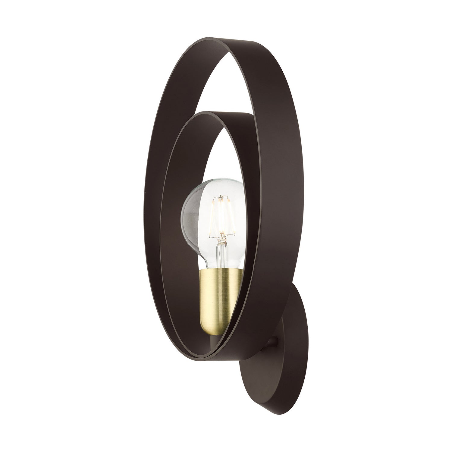Livex Lighting - 46422-07 - One Light Wall Sconce - Modesto - Bronze w/ Satin Brasss