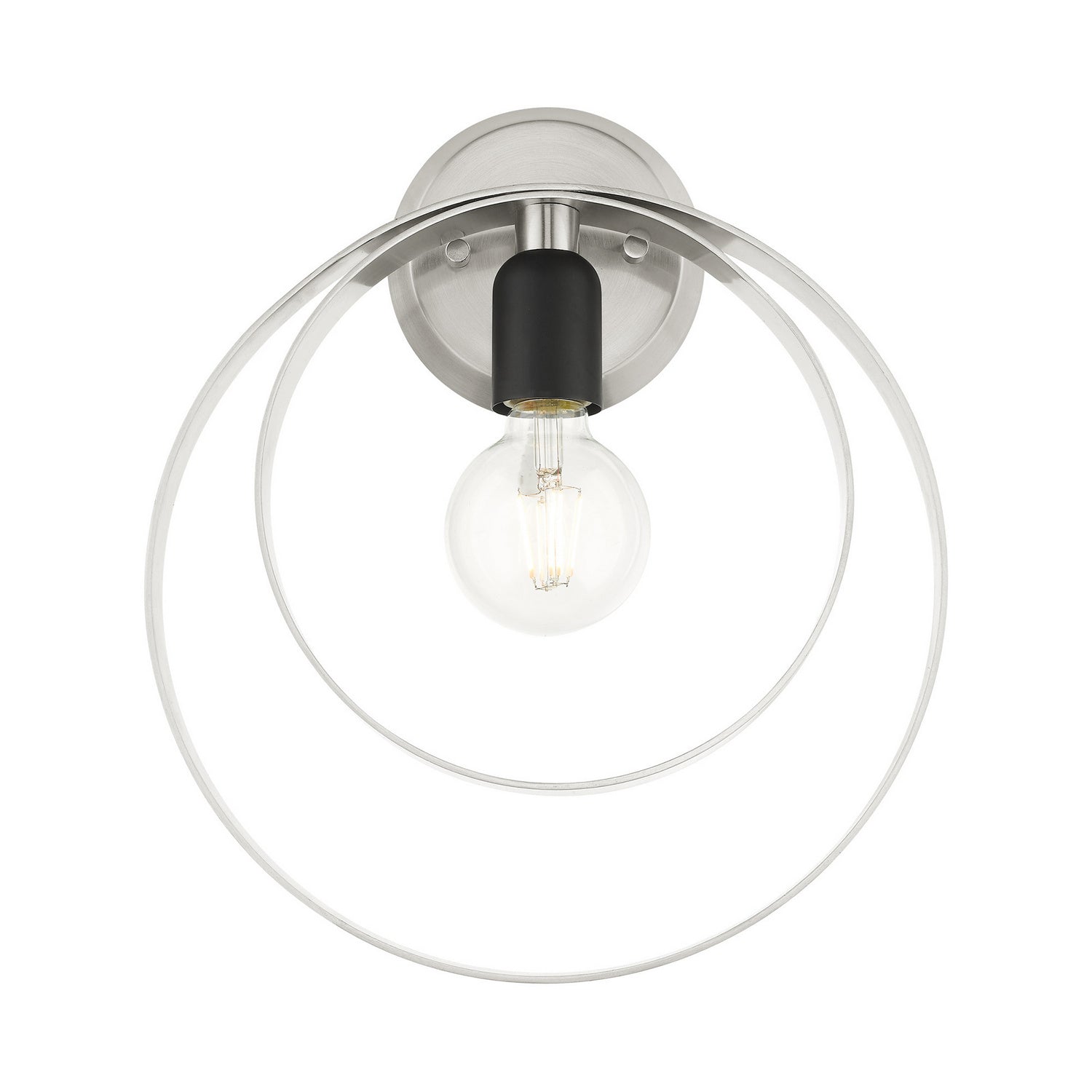 Livex Lighting - 46422-91 - One Light Wall Sconce - Modesto - Brushed Nickel w/ Blacks