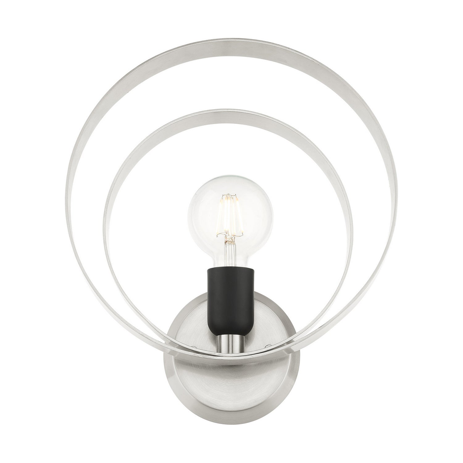 Livex Lighting - 46422-91 - One Light Wall Sconce - Modesto - Brushed Nickel w/ Blacks
