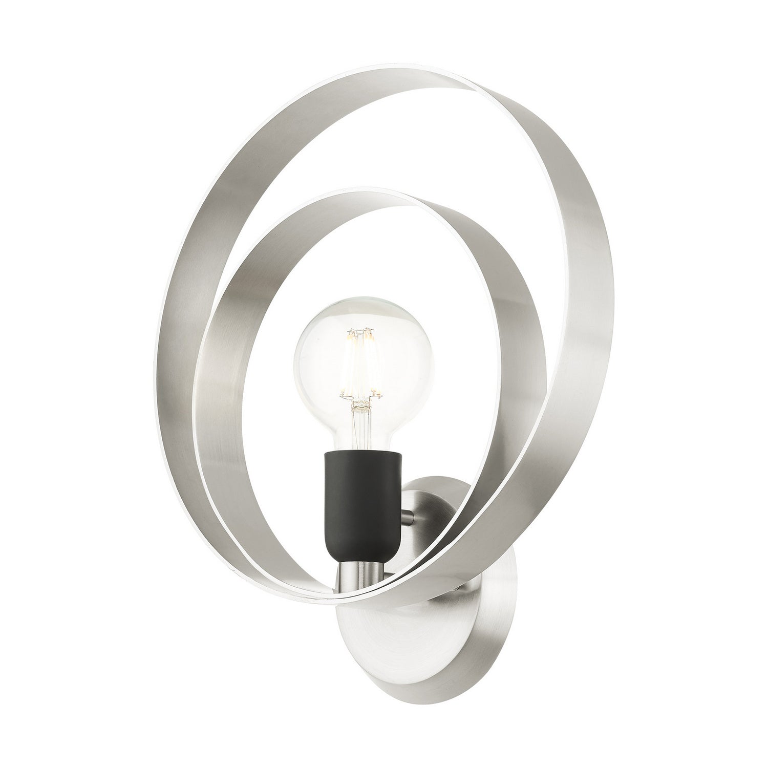 Livex Lighting - 46422-91 - One Light Wall Sconce - Modesto - Brushed Nickel w/ Blacks