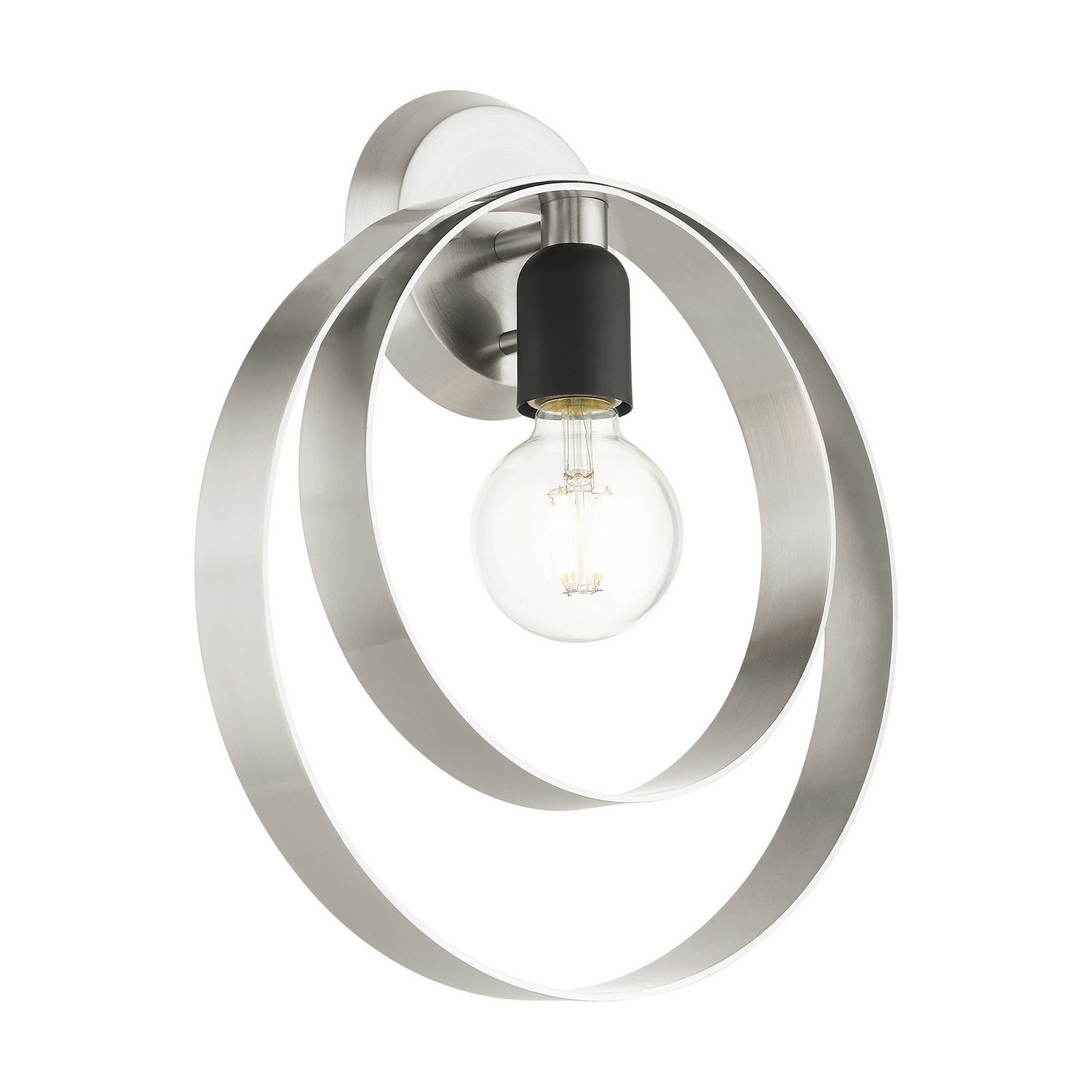 Livex Lighting - 46422-91 - One Light Wall Sconce - Modesto - Brushed Nickel w/ Blacks