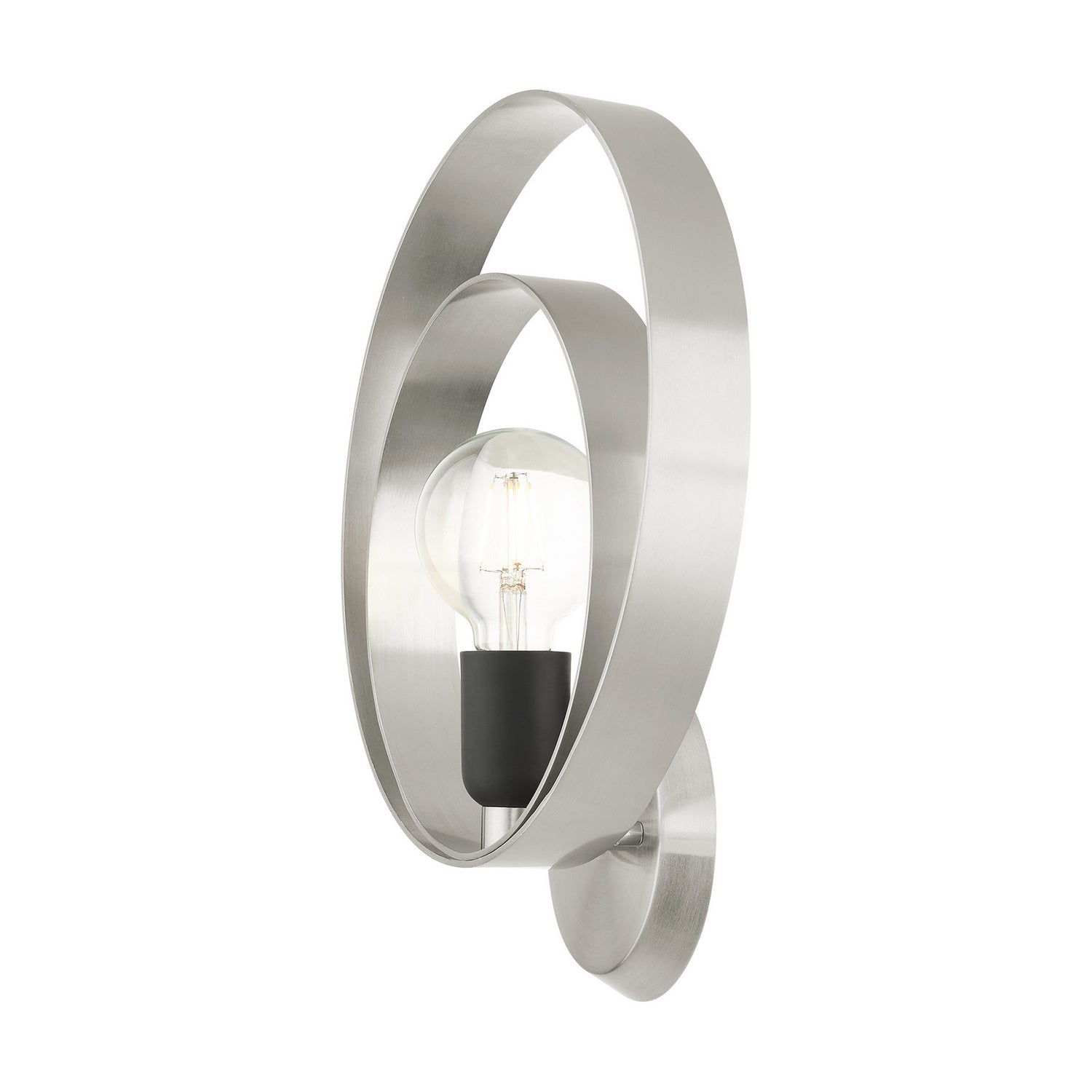Livex Lighting - 46422-91 - One Light Wall Sconce - Modesto - Brushed Nickel w/ Blacks
