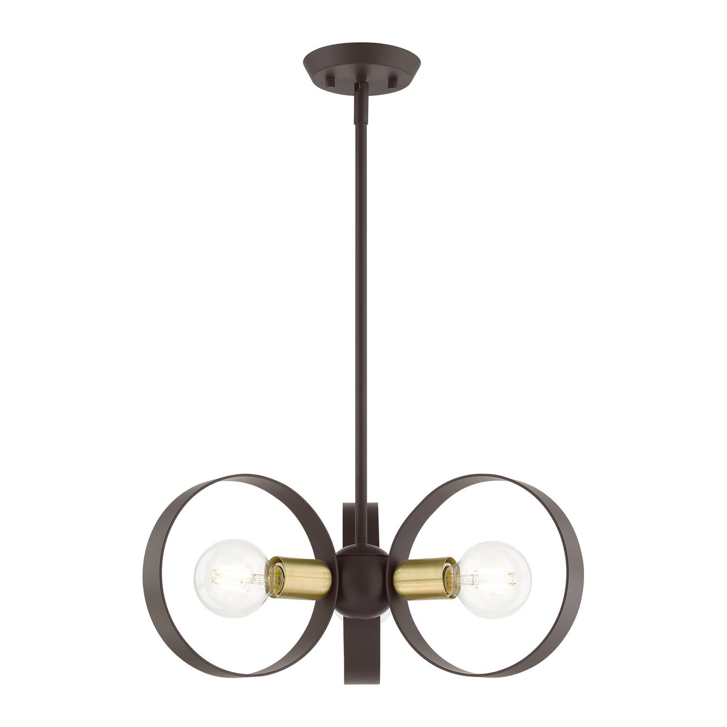 Livex Lighting - 46423-07 - Three Light Chandelier - Modesto - Bronze w/ Satin Brasss