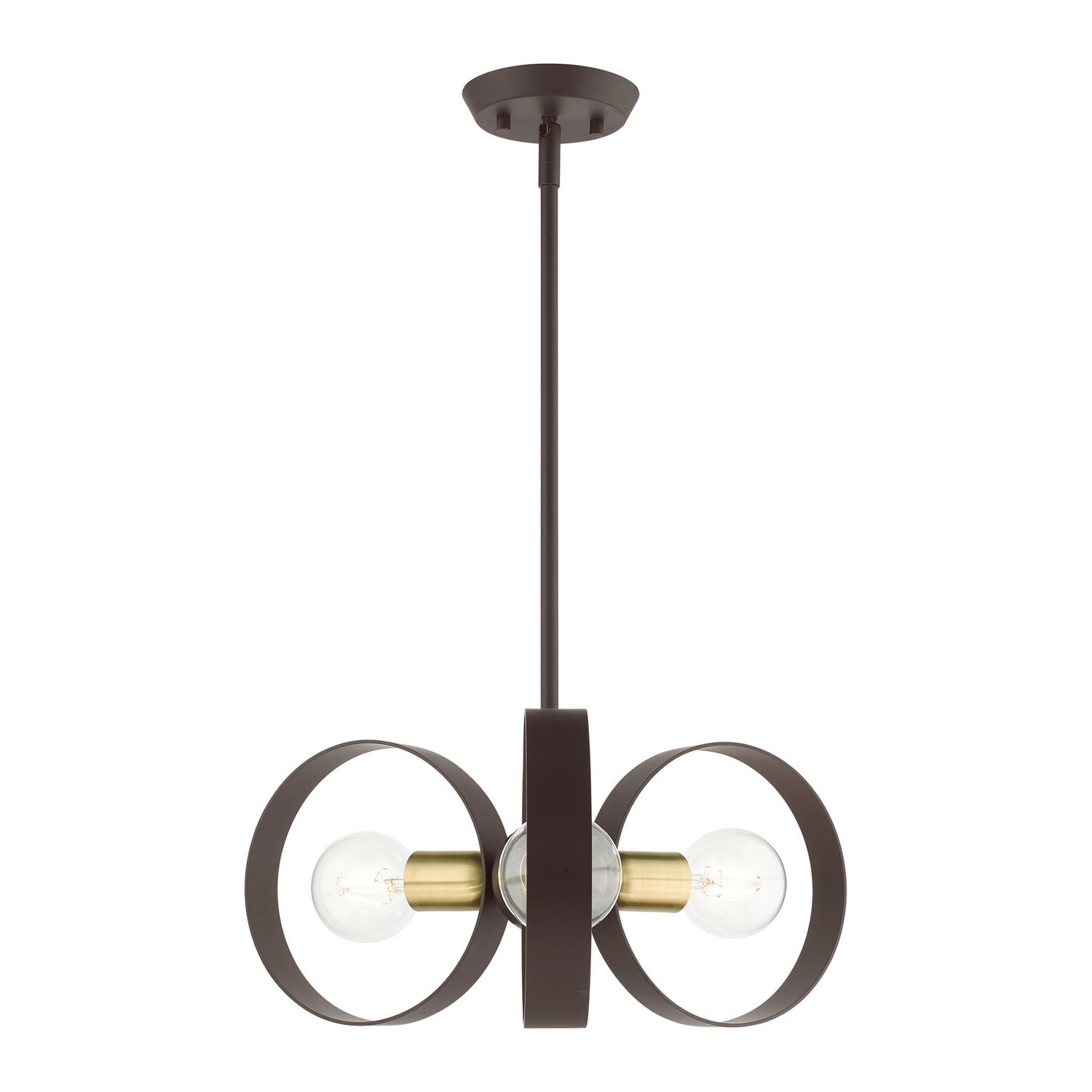 Livex Lighting - 46423-07 - Three Light Chandelier - Modesto - Bronze w/ Satin Brasss