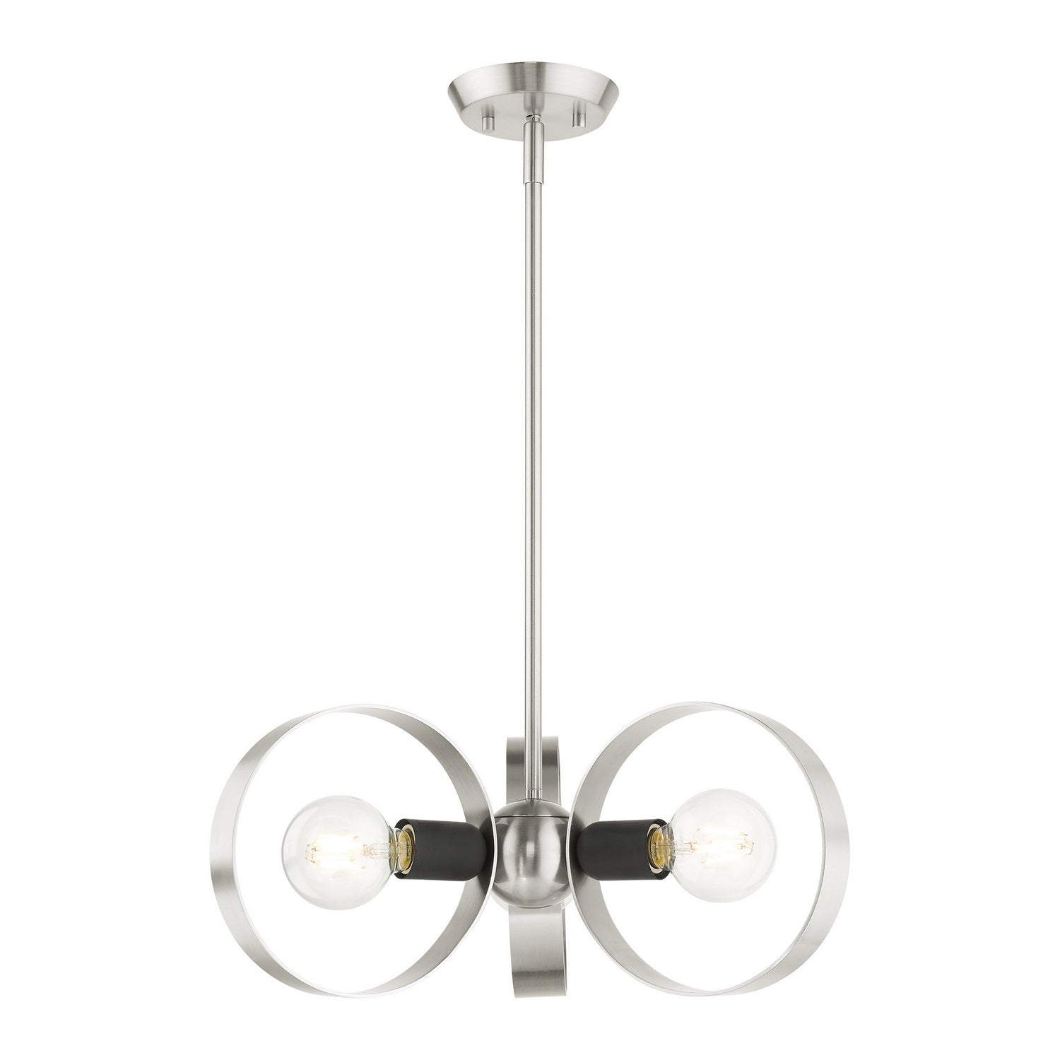 Livex Lighting - 46423-91 - Three Light Chandelier - Modesto - Brushed Nickel w/ Blacks