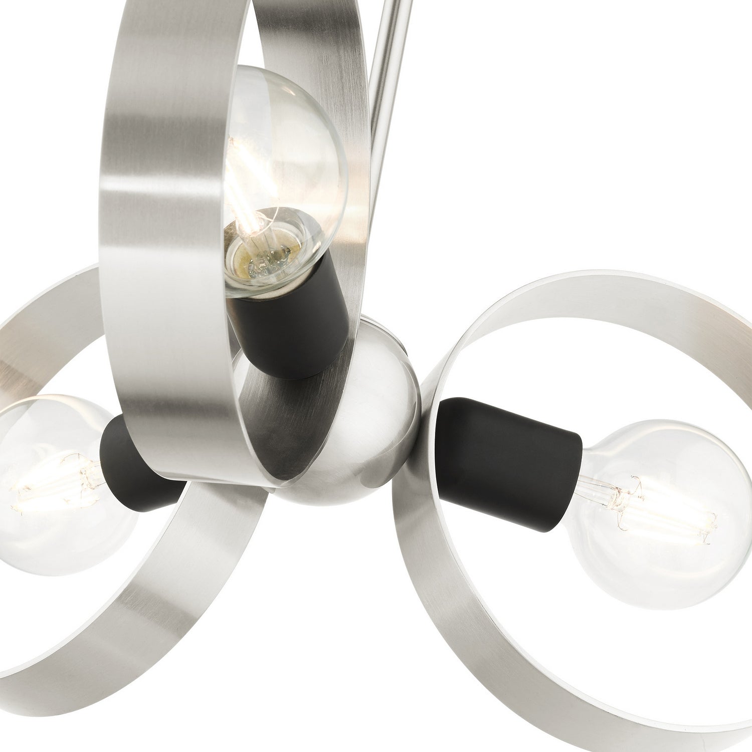 Livex Lighting - 46423-91 - Three Light Chandelier - Modesto - Brushed Nickel w/ Blacks