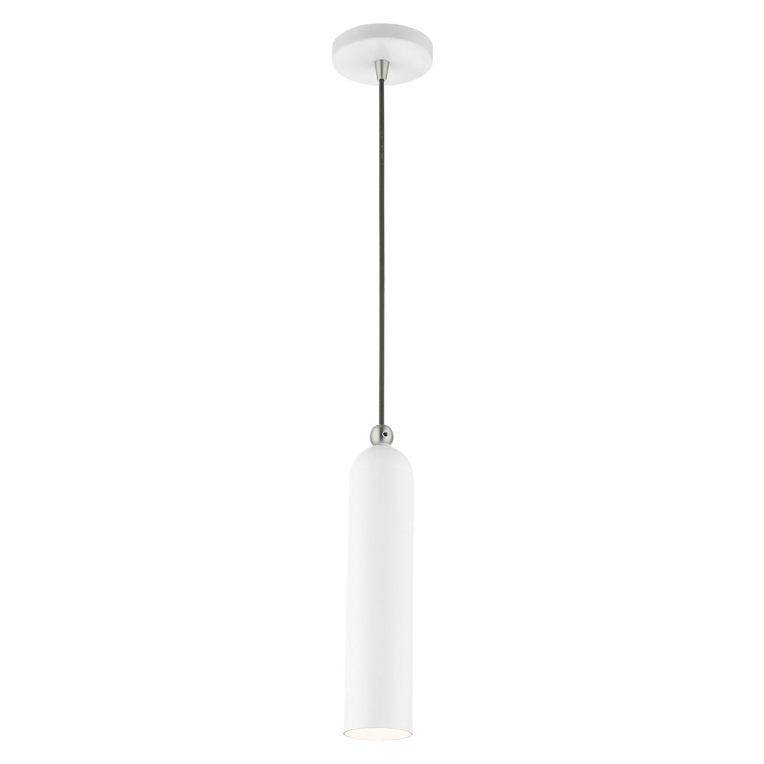 Livex Lighting - 46751-03 - One Light Pendant - Ardmore - White w/ Brushed Nickels