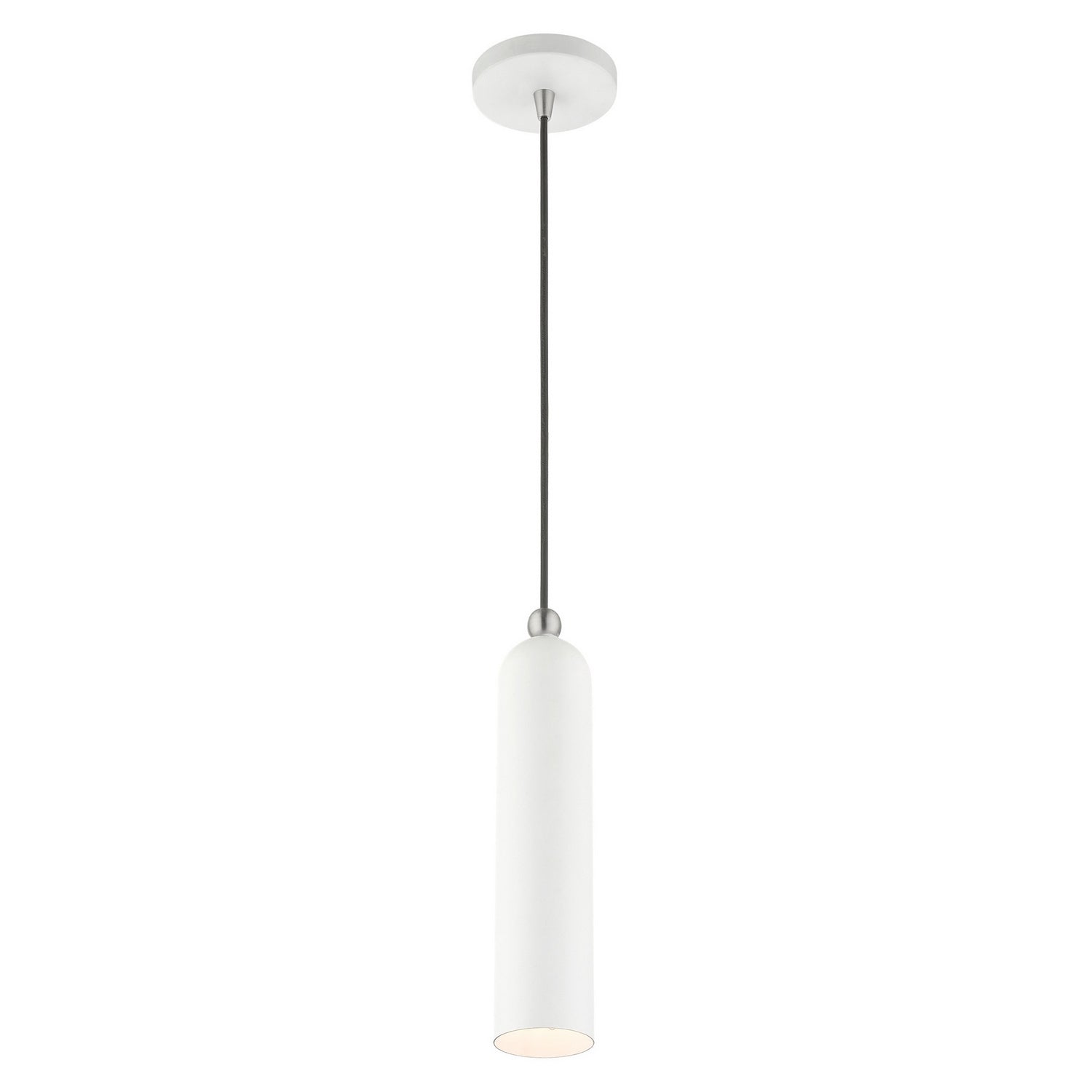 Livex Lighting - 46751-03 - One Light Pendant - Ardmore - White w/ Brushed Nickels