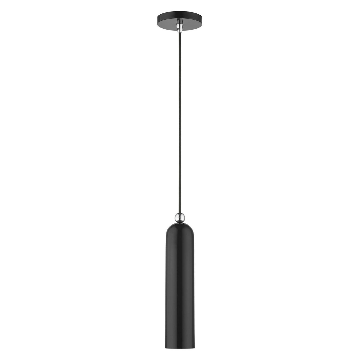 Livex Lighting - 46751-68 - One Light Pendant - Ardmore - Shiny Black w/ Polished Chromes