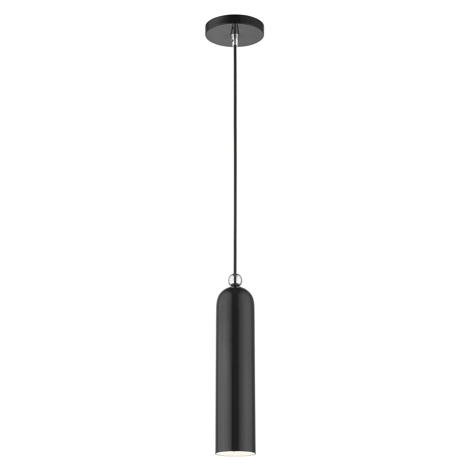 Livex Lighting - 46751-68 - One Light Pendant - Ardmore - Shiny Black w/ Polished Chromes