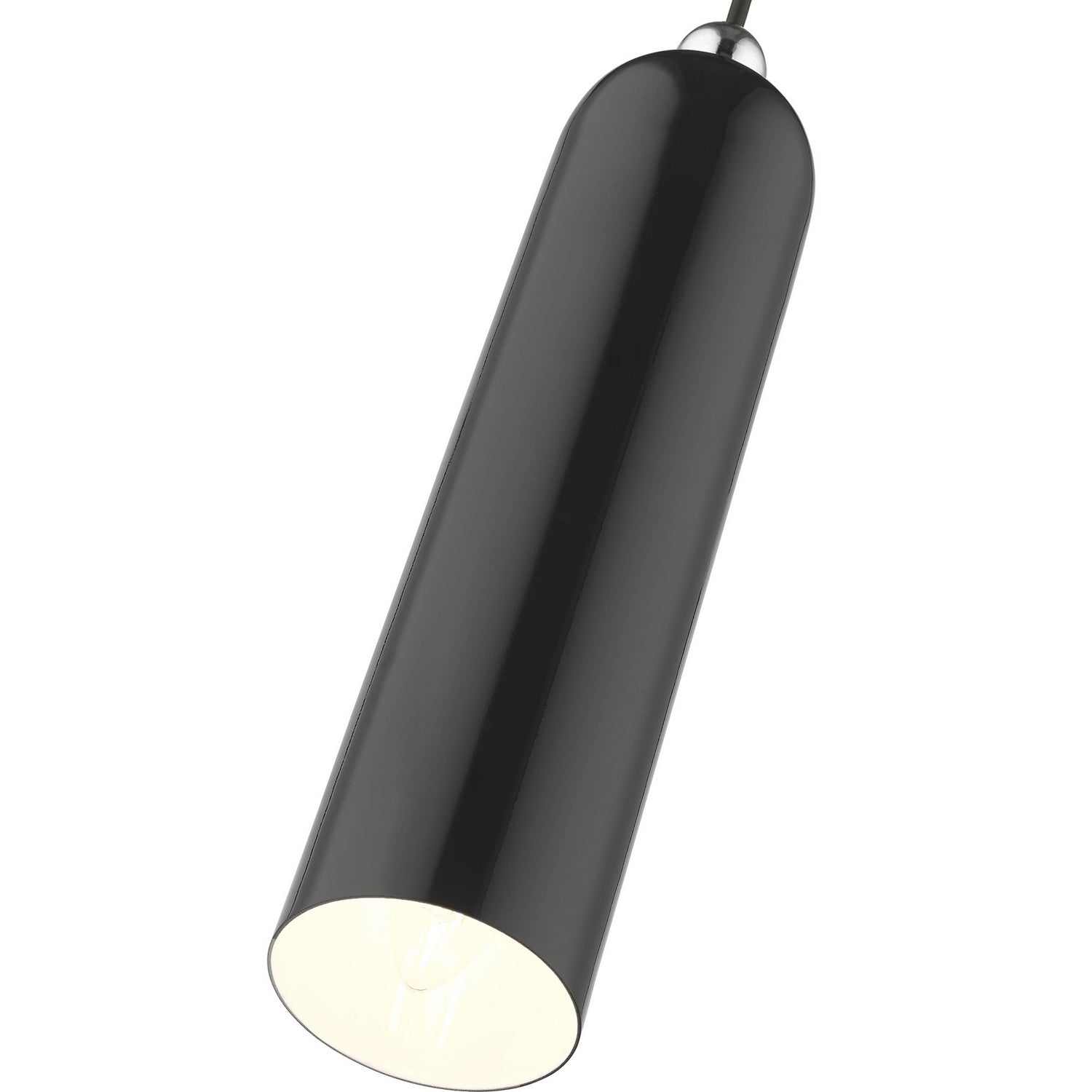 Livex Lighting - 46751-68 - One Light Pendant - Ardmore - Shiny Black w/ Polished Chromes