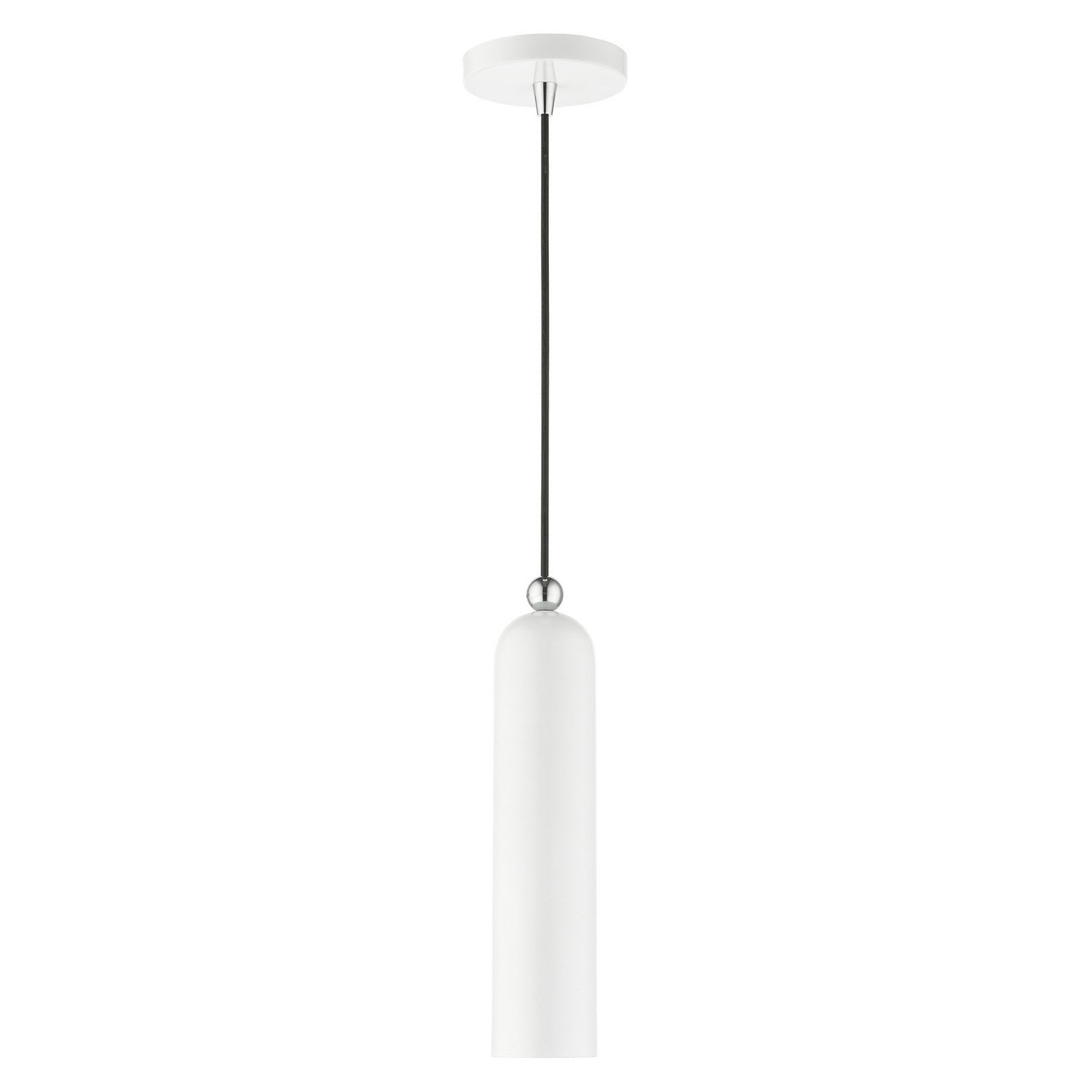 Livex Lighting - 46751-69 - One Light Pendant - Ardmore - Shiny White w/ Polished Chromes