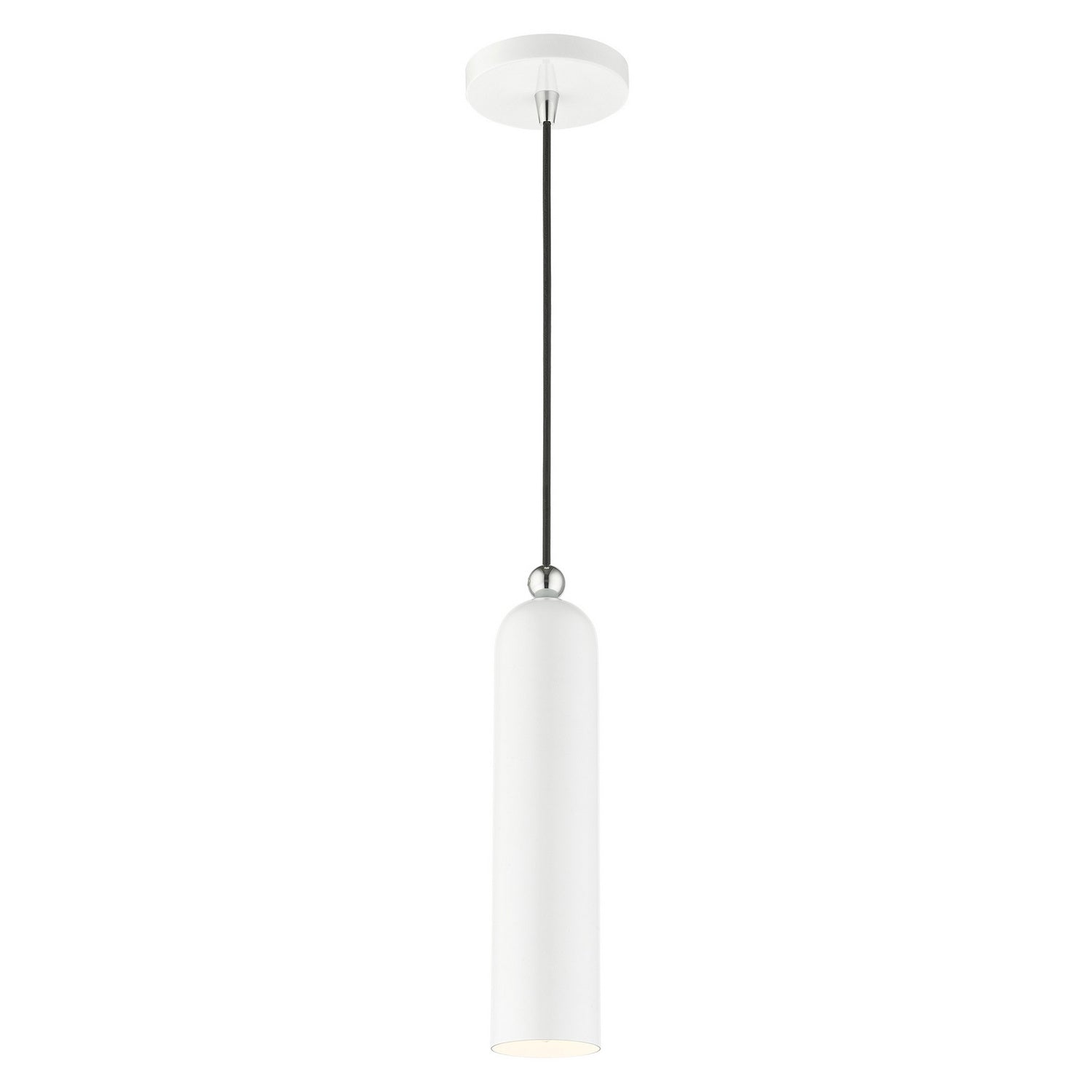 Livex Lighting - 46751-69 - One Light Pendant - Ardmore - Shiny White w/ Polished Chromes