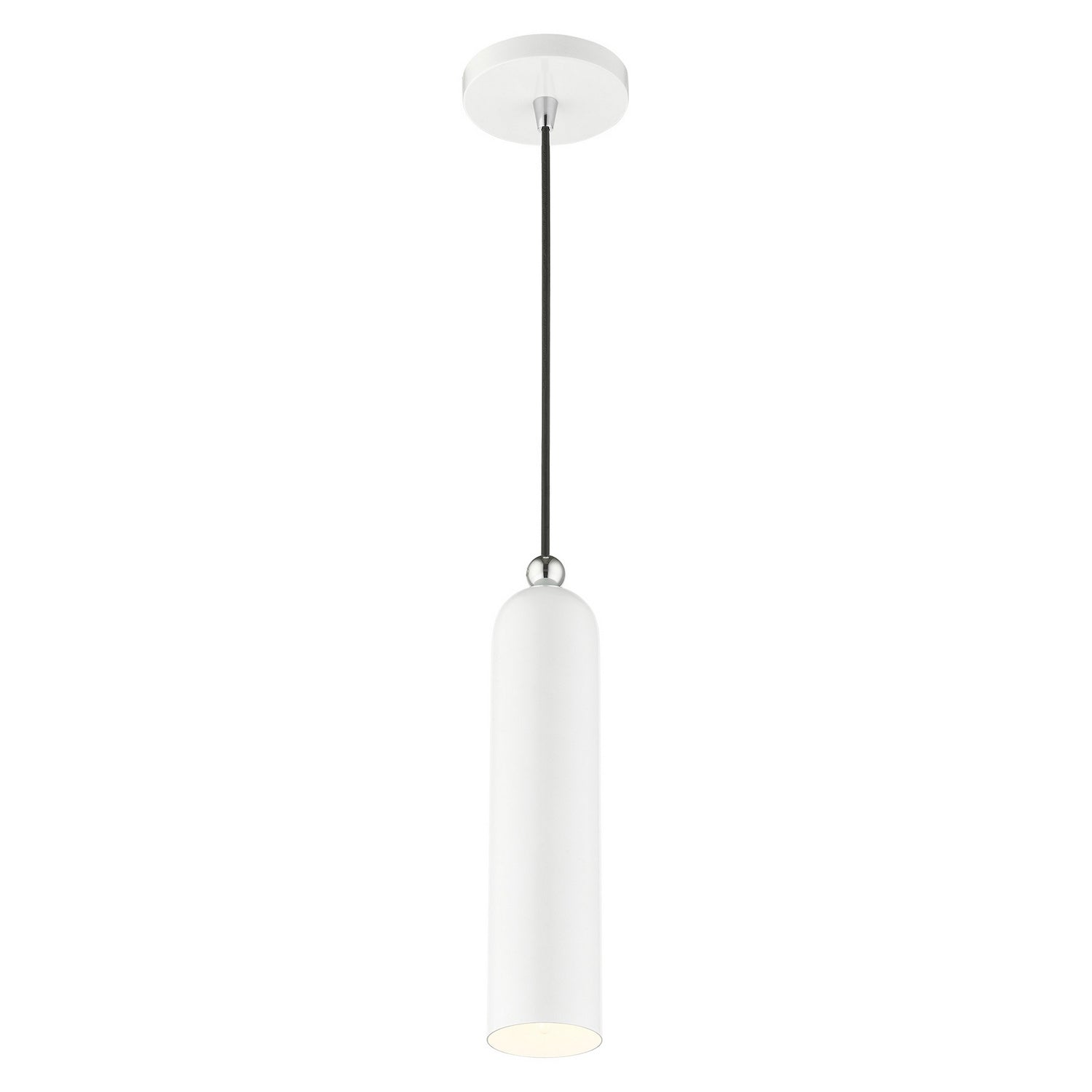 Livex Lighting - 46751-69 - One Light Pendant - Ardmore - Shiny White w/ Polished Chromes