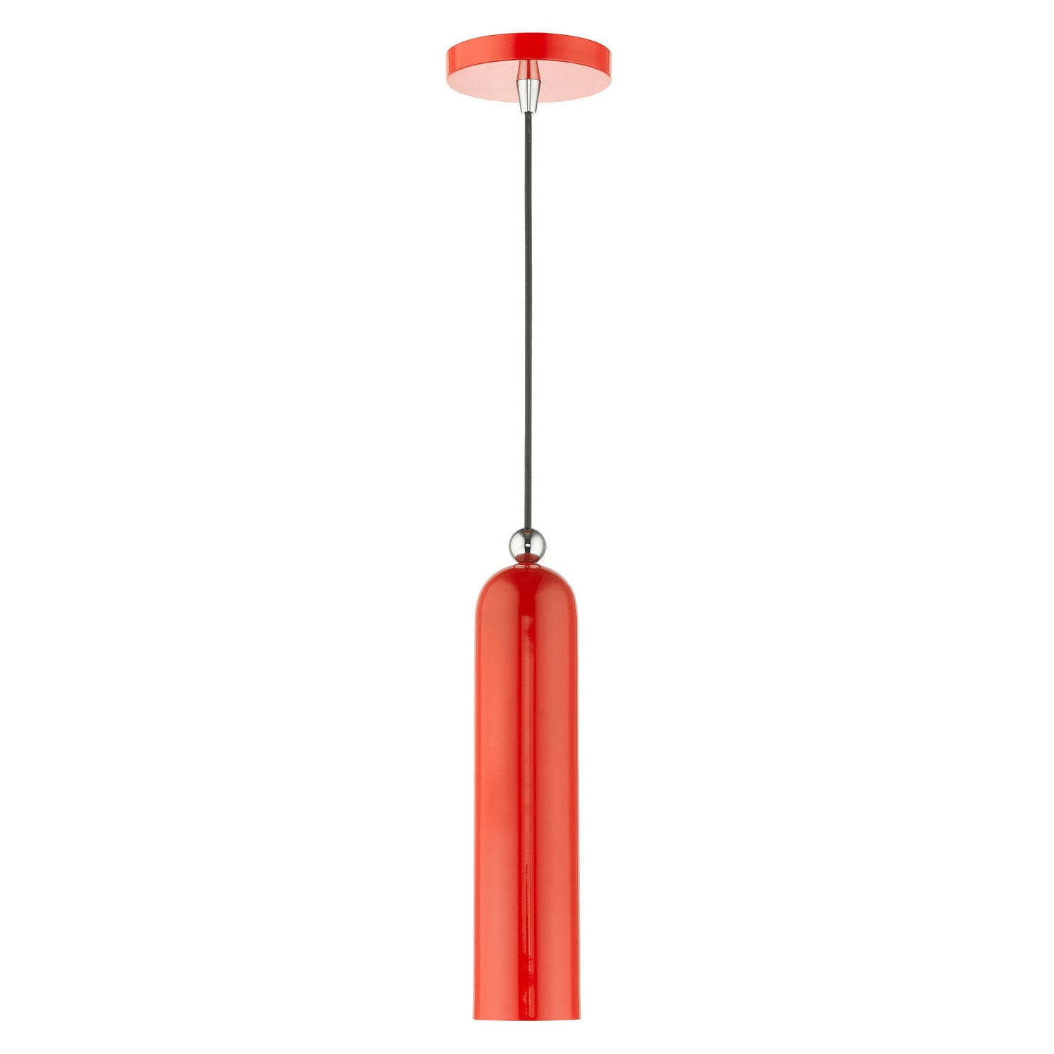 Livex Lighting - 46751-72 - One Light Pendant - Ardmore - Shiny Red w/ Polished Chromes